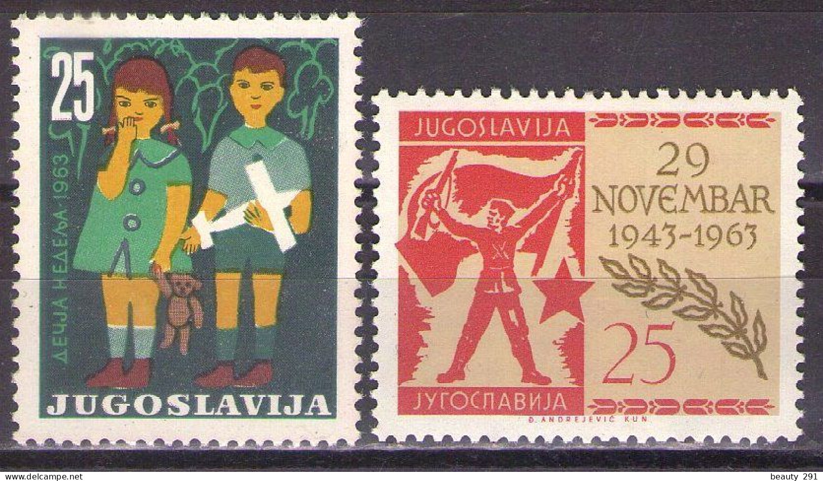 Yugoslavia 1963 - Children's Week,20th Anniversary Of Democratic Federation - Mi 1056,1063 - MNH**VF - Ungebraucht