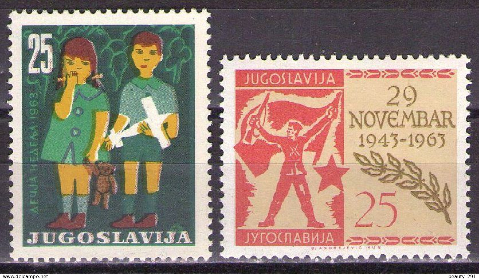Yugoslavia 1963 - Children's Week,20th Anniversary Of Democratic Federation - Mi 1056,1063 - MNH**VF - Unused Stamps