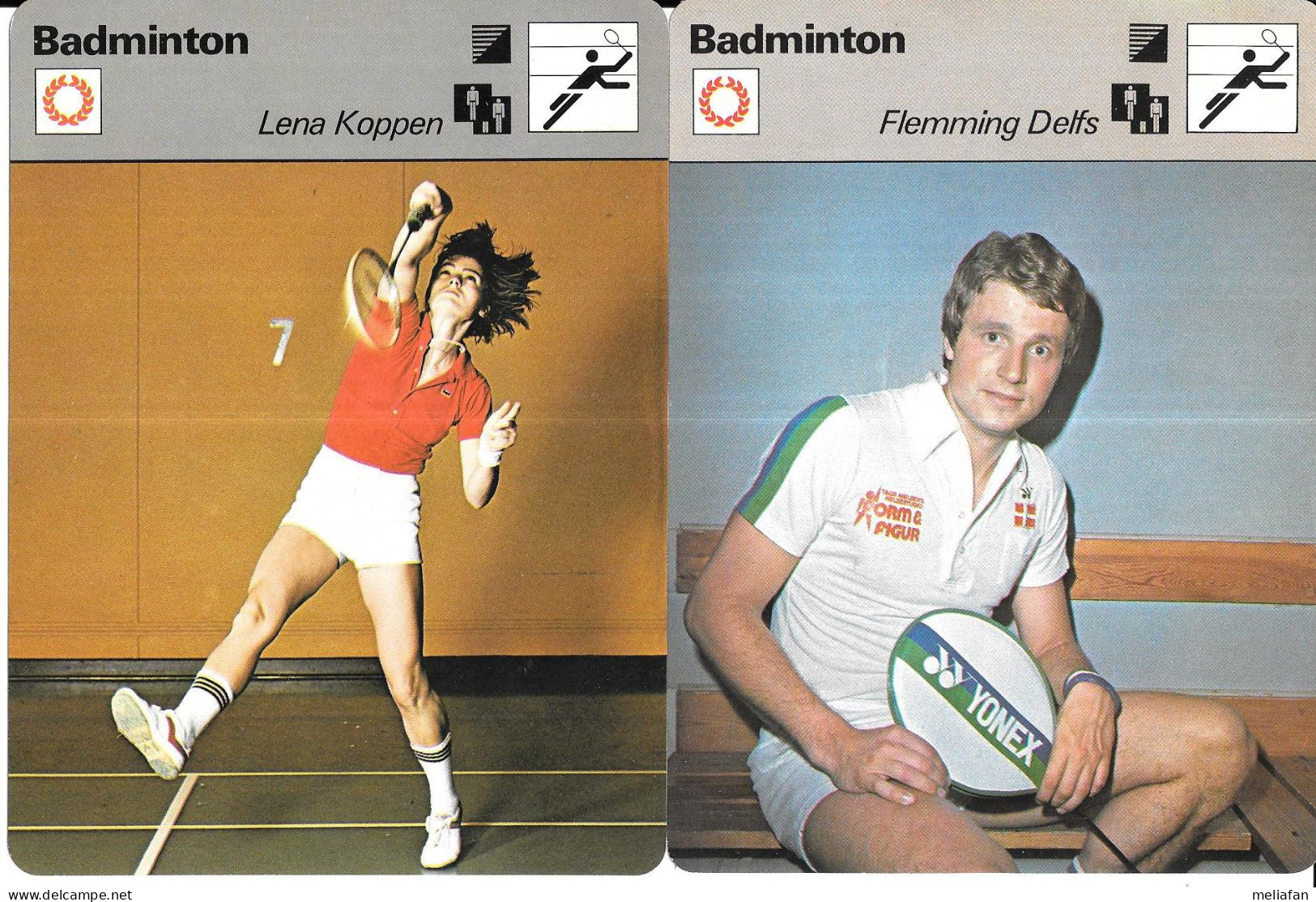 GF2063 - FICHES EDITION RENCONTRE - BADMINTON - LENA KOPPEN - FLEMMING DELFS - GILLIAN GILKS PERRIN - Andere & Zonder Classificatie