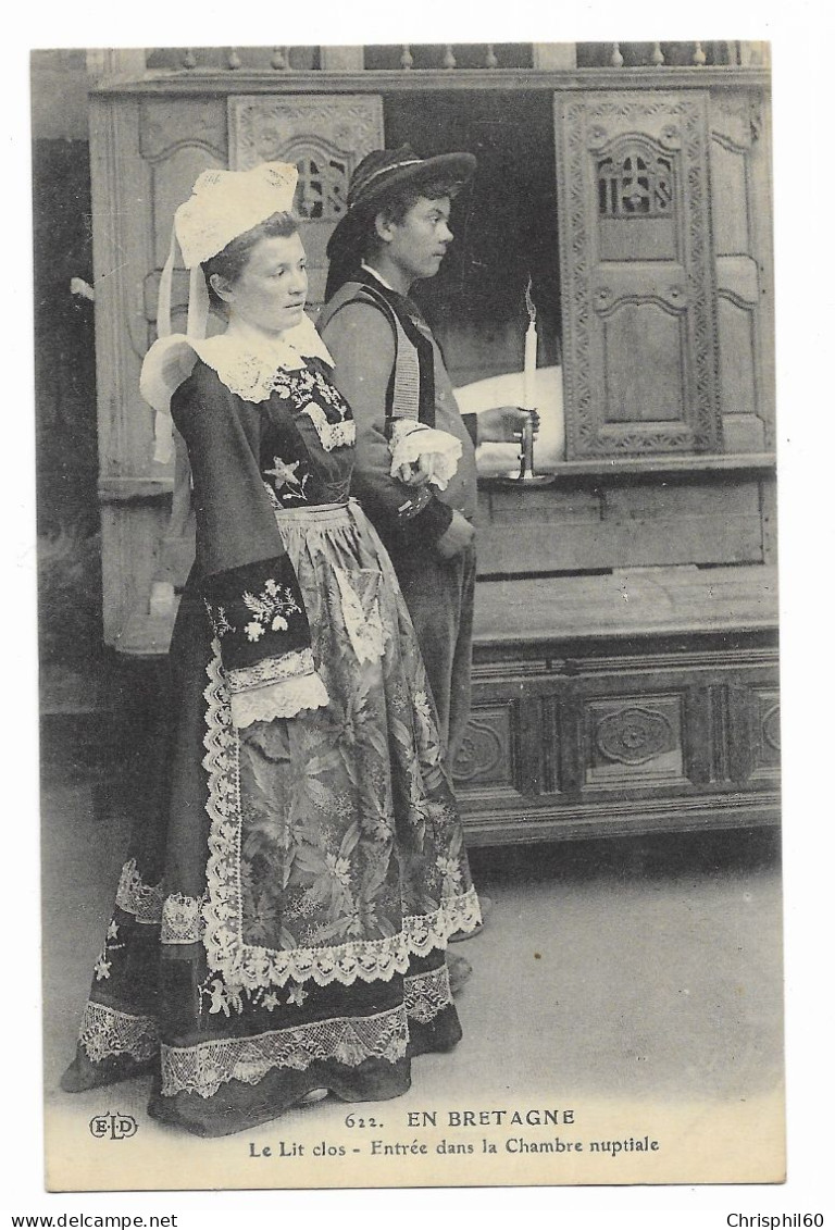 CPA Circulée En 1916 - En Bretagne - Le Lit Clos - Entrée Dans La Chambre Nuptiale - Edit. ELD - - Autres & Non Classés