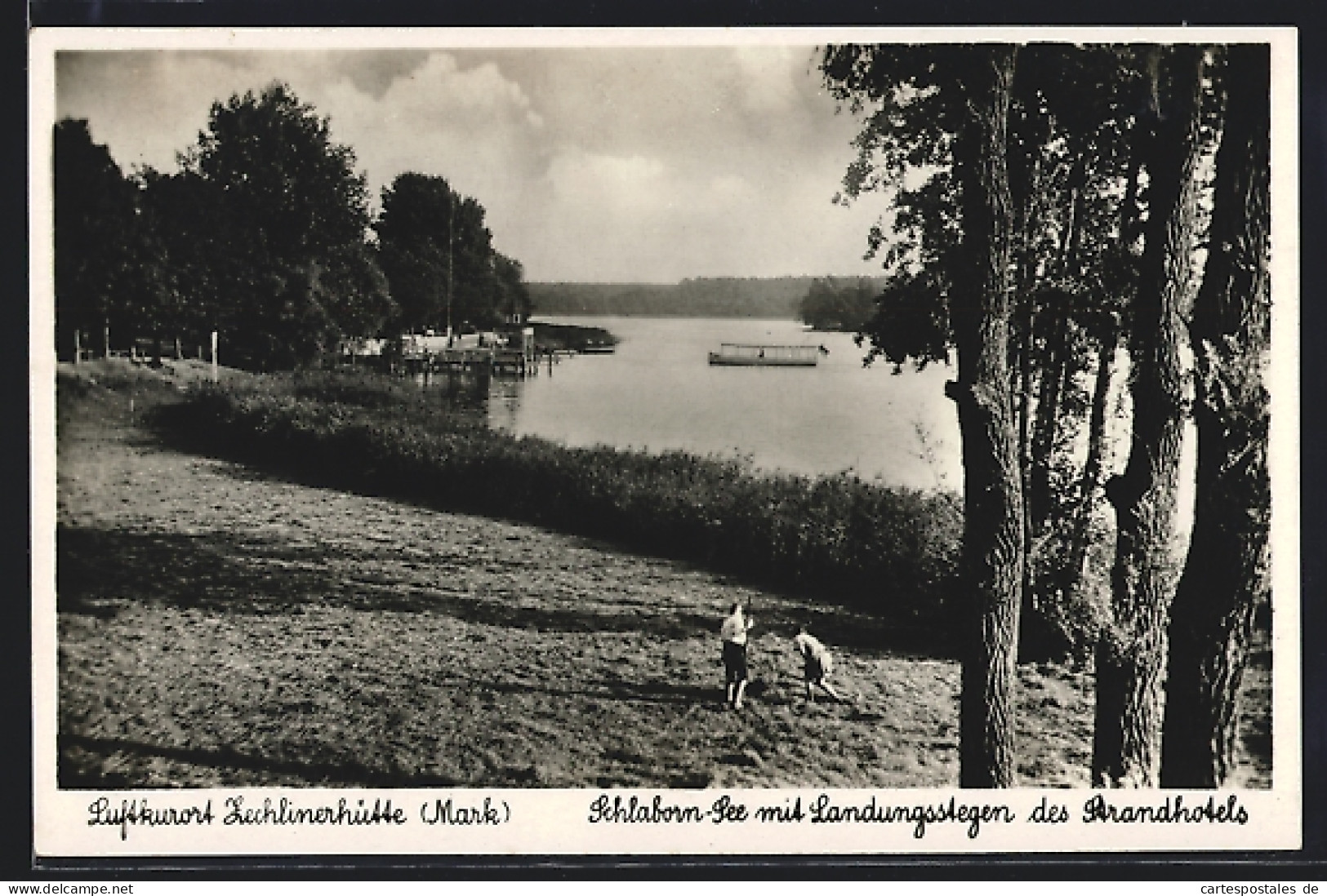 AK Zechlinerhütte /Mark, Schlaborn-See Mit Landungsstegen Des Strandhotels  - Zechlinerhütte