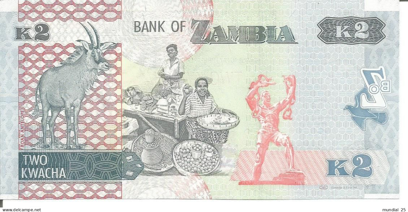 ZAMBIA 2 KWACHA 2012 - Zambia