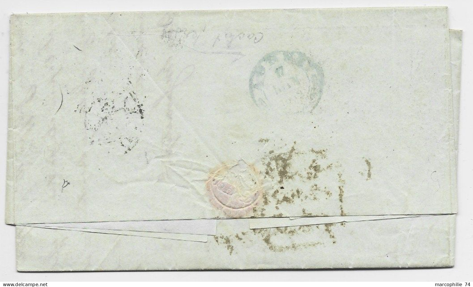 LONDON ENGLAND 1852 LETTRE COVER TO GRECE VIA MARSEILLE STEAMER - Andere & Zonder Classificatie