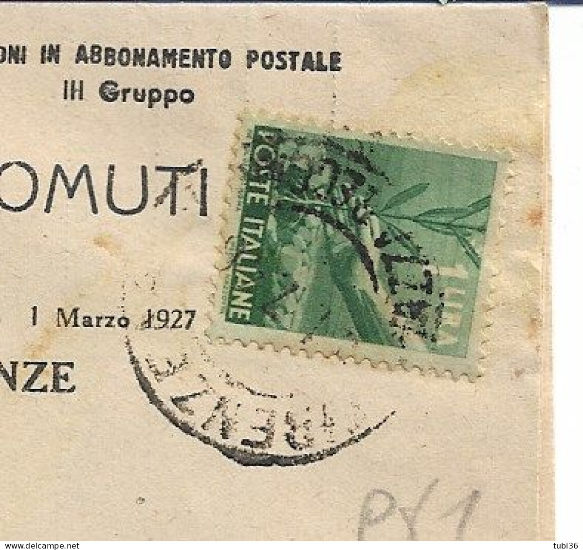 STORIA POSTALE-DEMOCRATICA £.1 (s550),ISOLATO TARIFFA STAMPE,1946-ISTITUTO NAZIONALE PEI SORDOMUTI-POSTE  FIRENZE-POSINA - 1946-60: Storia Postale