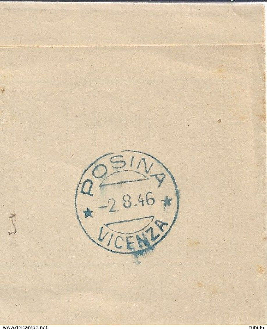 STORIA POSTALE-DEMOCRATICA £.1 (s550),ISOLATO TARIFFA STAMPE,1946-ISTITUTO NAZIONALE PEI SORDOMUTI-POSTE  FIRENZE-POSINA - 1946-60: Storia Postale