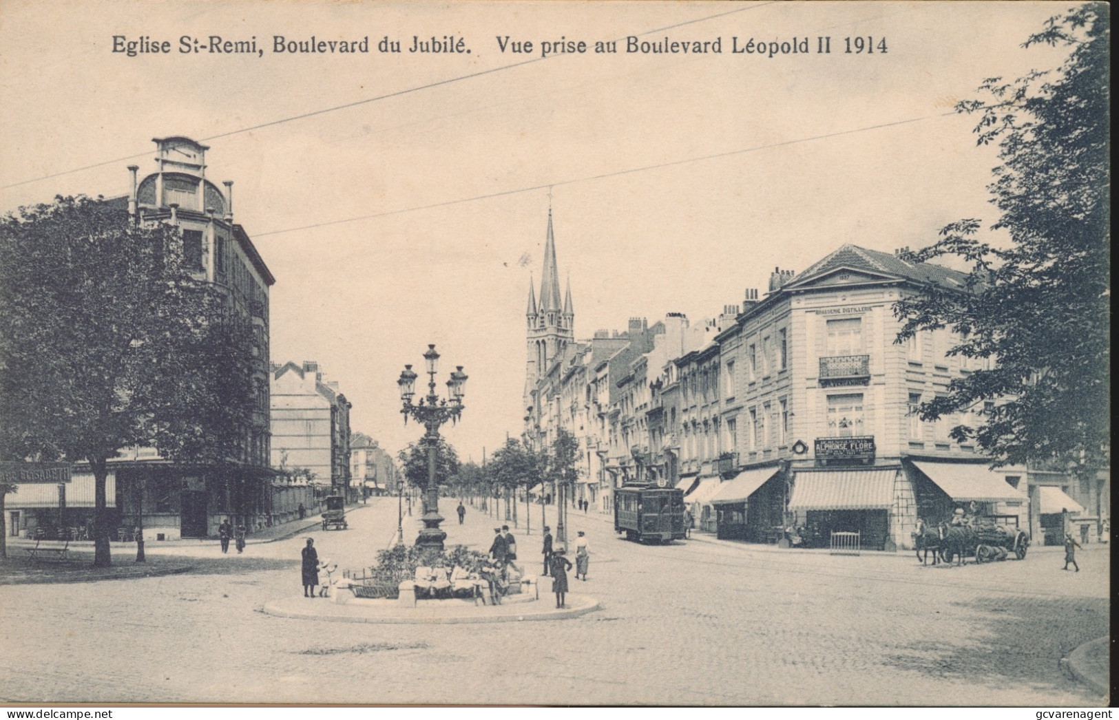 MOENBEEK = EGLISE ST.REMI, BOULEVARD DU JUBILE , VUE PRISE AU BOULEVARD LEOPOLD II. 1914   ZIE AFBEELDINGEN - St-Jans-Molenbeek - Molenbeek-St-Jean