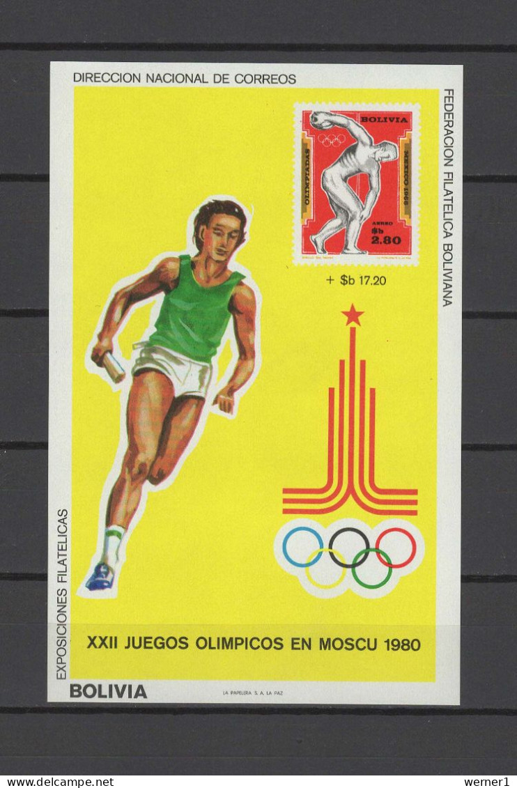 Bolivia 1980 Olympic Games Moscow, Athletics S/s MNH -scarce- - Ete 1980: Moscou