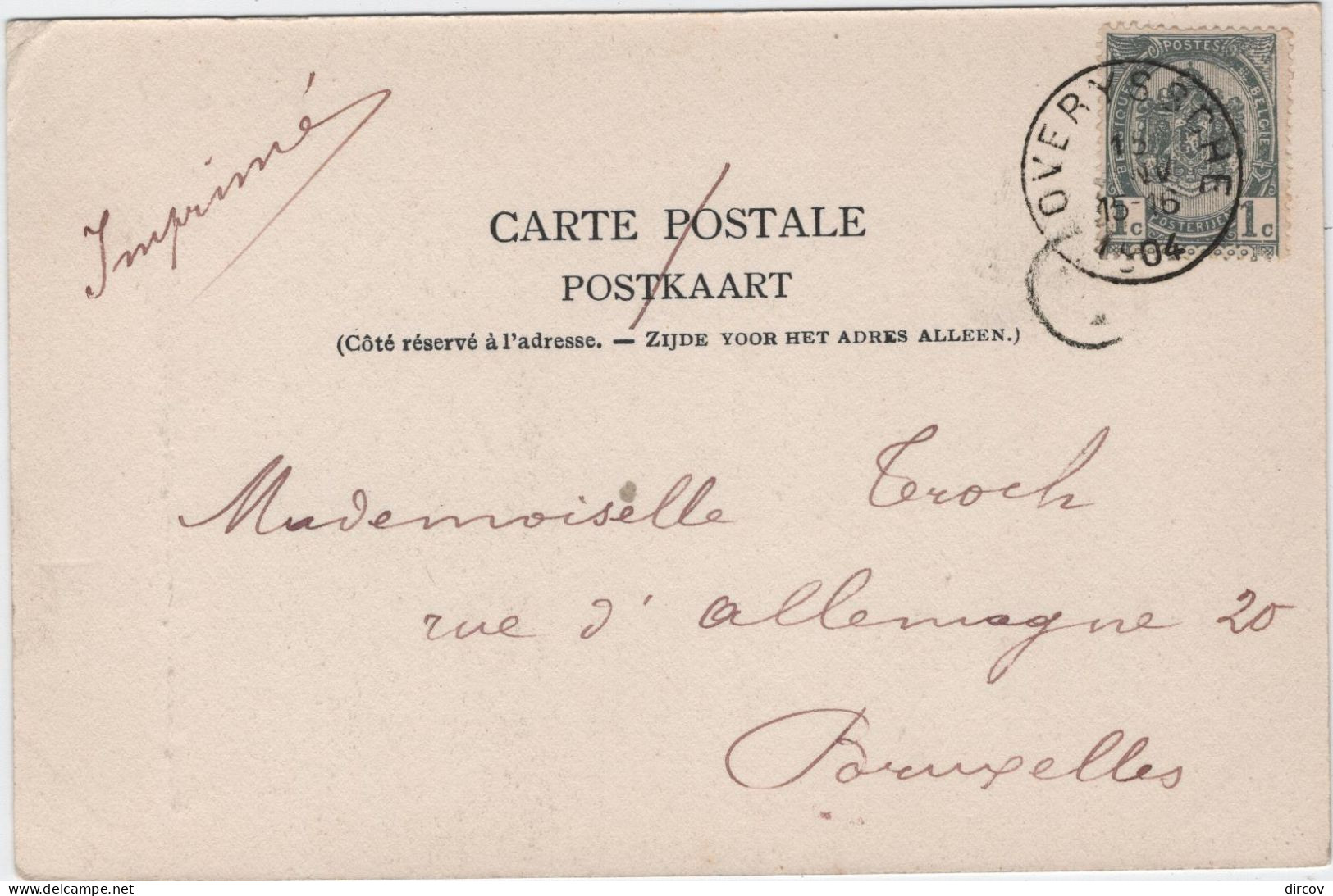 Overijse - Kasteel Van Marnix De Aldegonde (Danhieux) (gelopen Kaart Van Voor 1900 Met Zegel) - Overijse