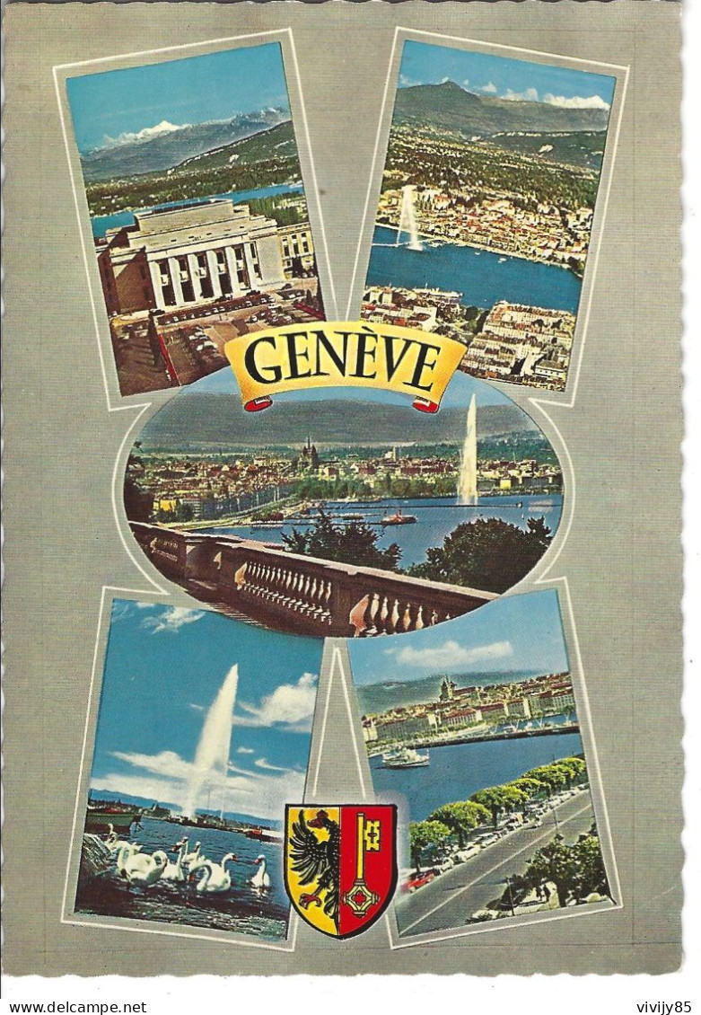 GENEVE -SUISSE - Belle Carte Couleur Multi Vues - Andere & Zonder Classificatie