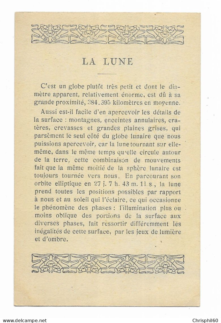 RARE - La Lune - Après Le Premier Quartier - Scan Recto Verso - - Astronomy