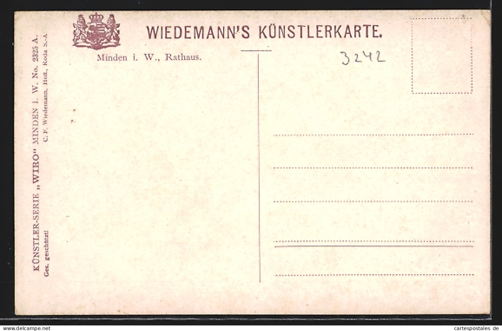 Künstler-AK Minden I. W., Rathaus  - Minden