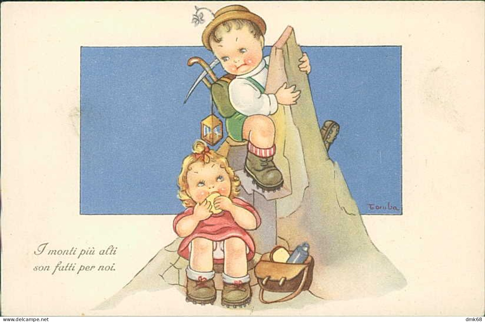 MARIA PIA FRANZONI TOMBA SIGNED 1940s POSTCARD - SPORT - CHILDREN & CLIMBER (5708) - Otros & Sin Clasificación