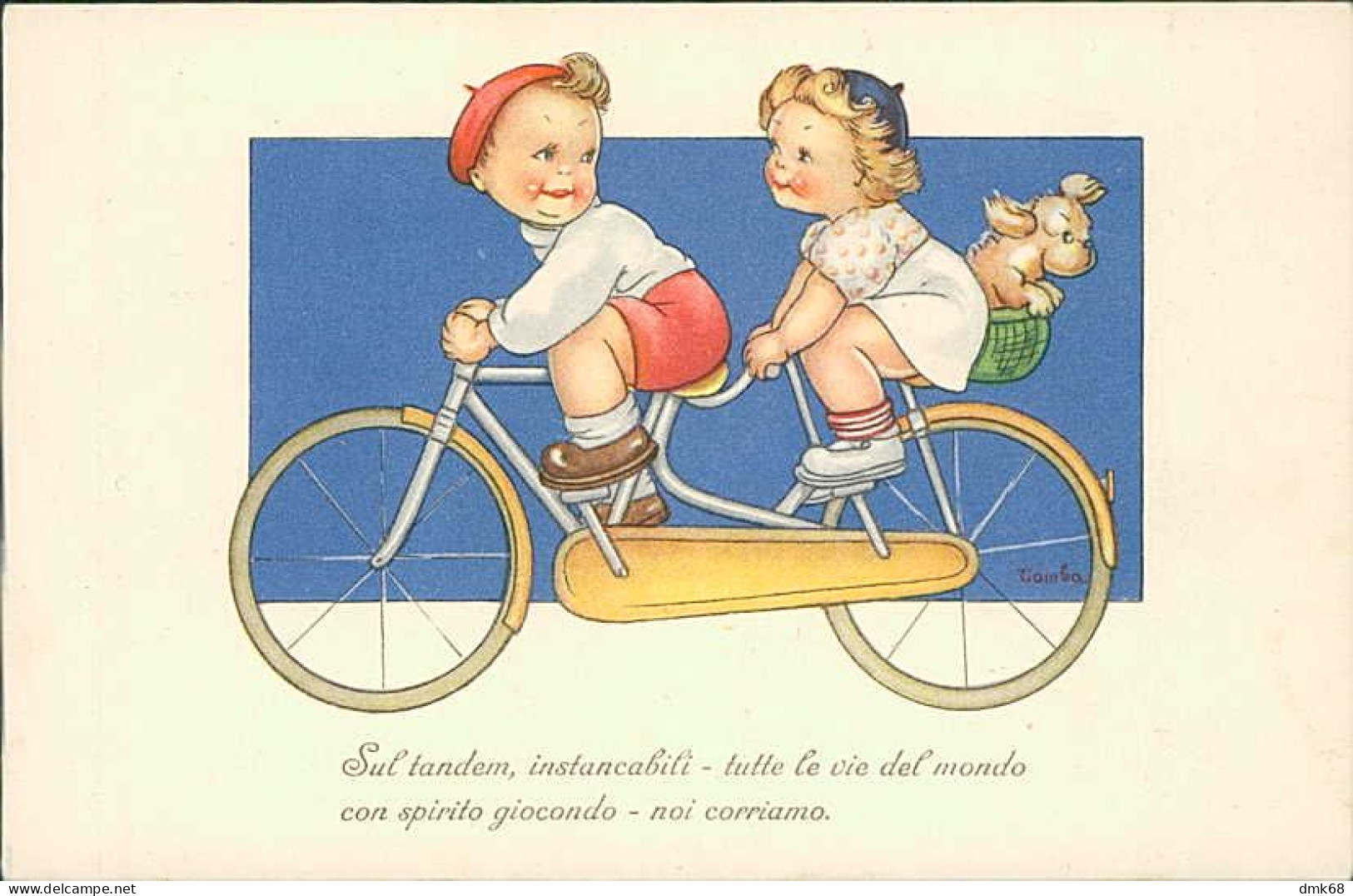 MARIA PIA FRANZONI TOMBA SIGNED 1940s POSTCARD - SPORT - CHILDREN & BICYCLE (5710) - Autres & Non Classés