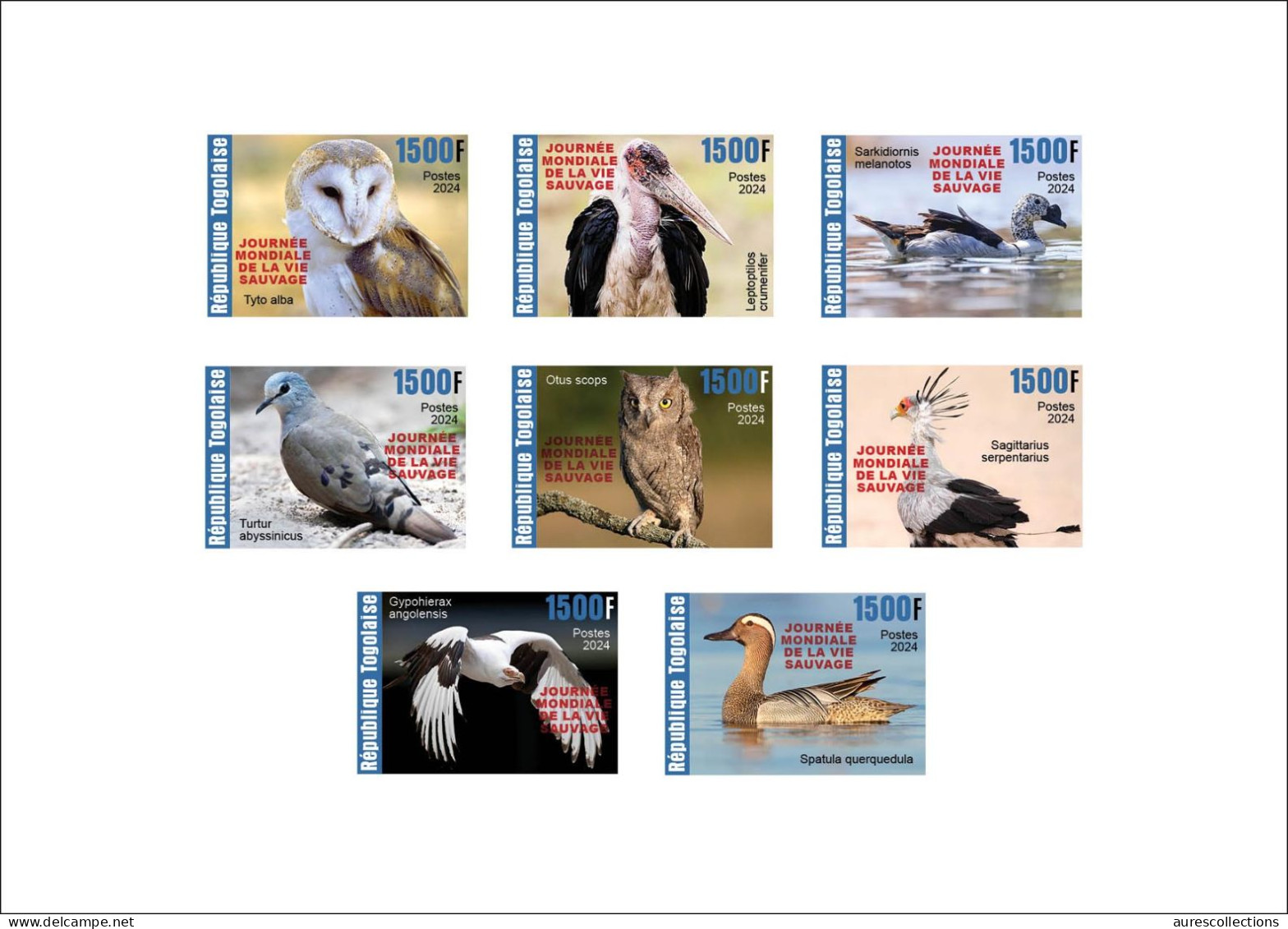 TOGO 2024 SET 2 DELUXE PROOF - REG & OVERPRINT - BIRDS OISEAUX - DUCK DUCKS BARN OWL OWLS SECRETARY BIRD EAGLES DOVES - Búhos, Lechuza