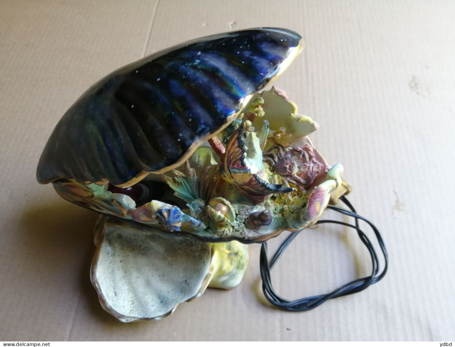 UNE LAMPE VEILLEUSE COQUILLAGE ET POISSONS STYLE VALLAURIS - Lighting & Lampshades