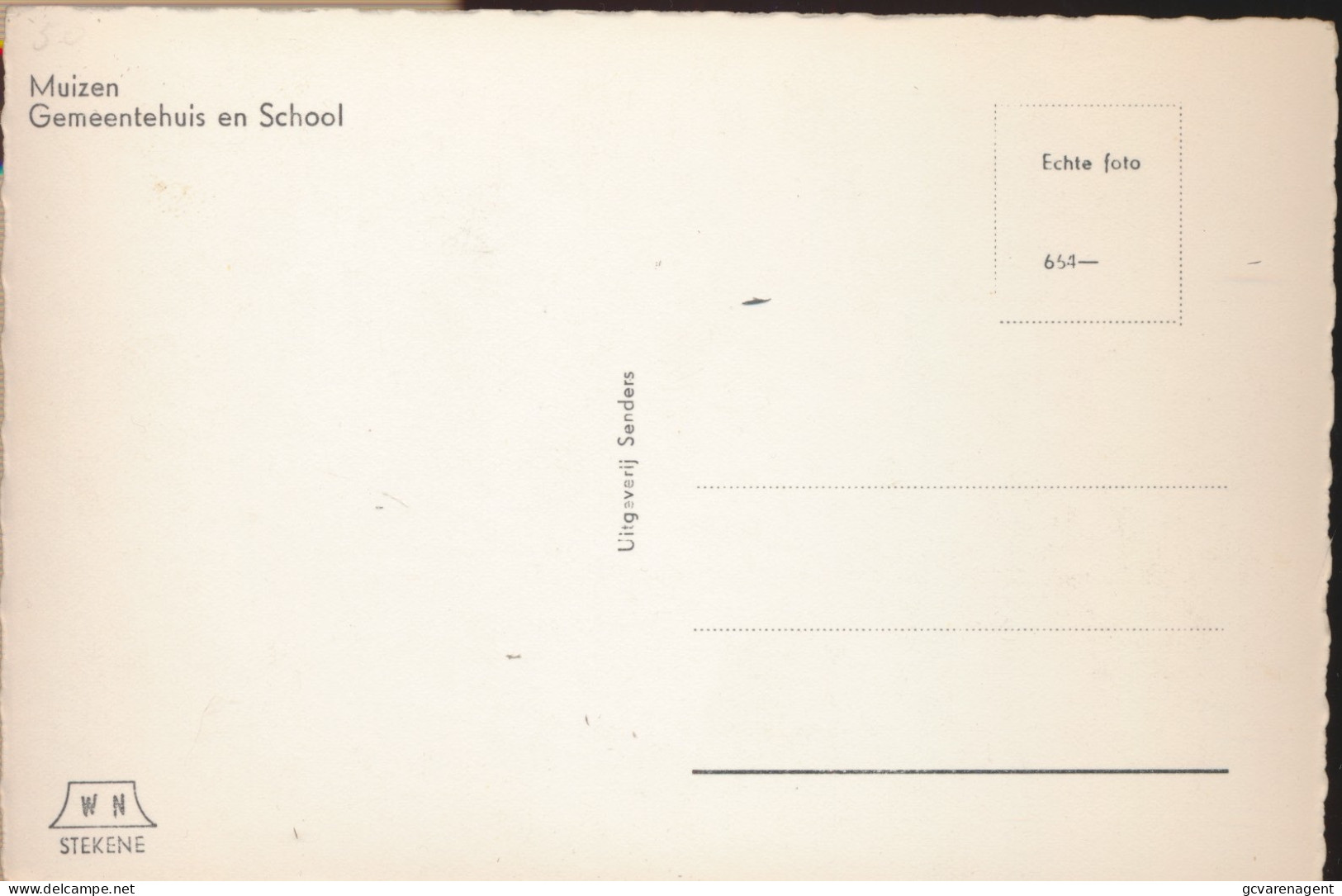 MUIZEN        GEMEENTEHUIS EN SCHOOL             FOTOKAART               ZIE AFBEELDINGEN - Malines