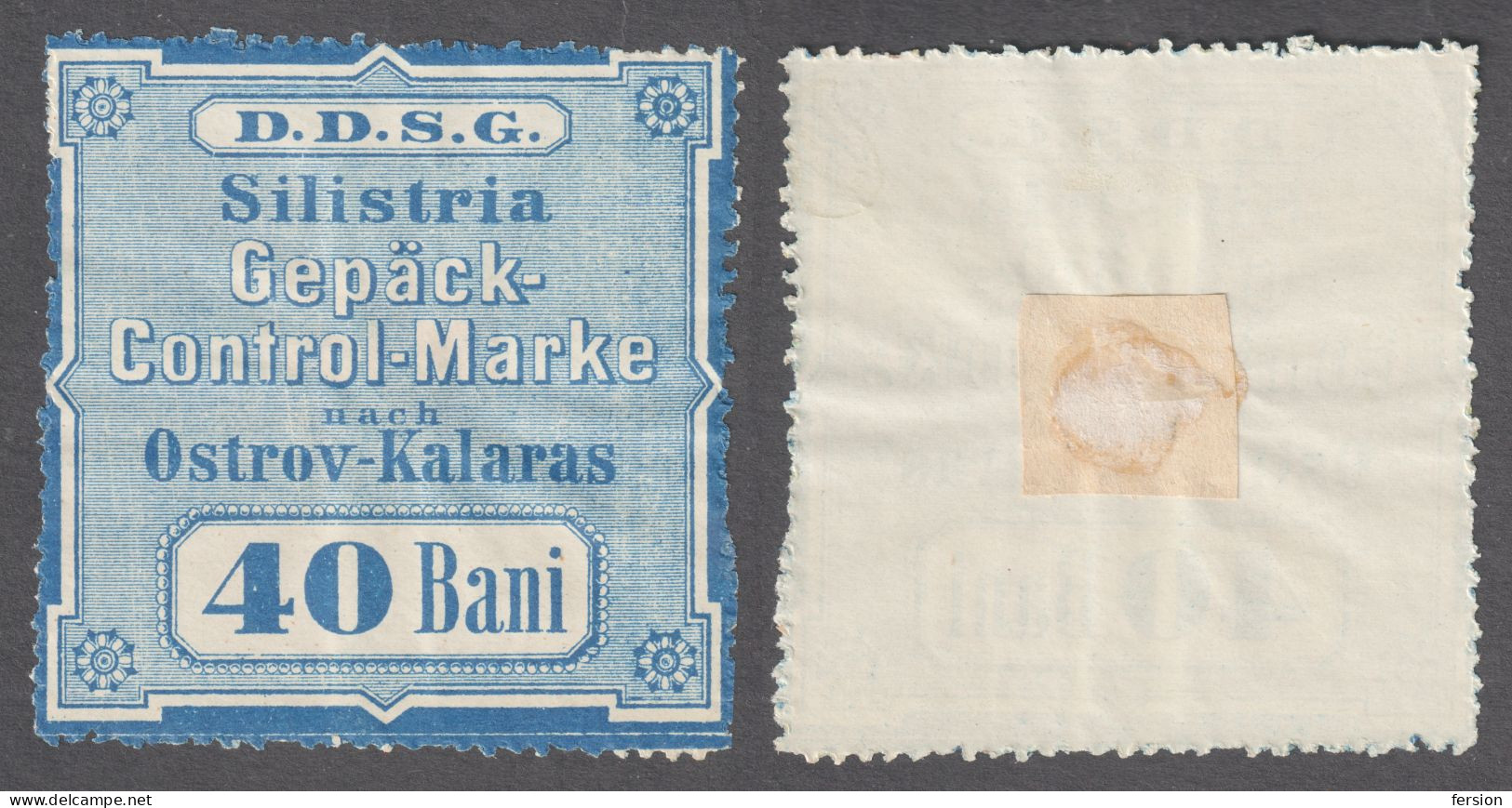 DDSG D.D.S.G. Danube Donau Revenue Tax Romania Austria Hungary KuK K.u.K Steamer Ship Parcel Packet 40 B OSTROV KALARAS - Fiscales