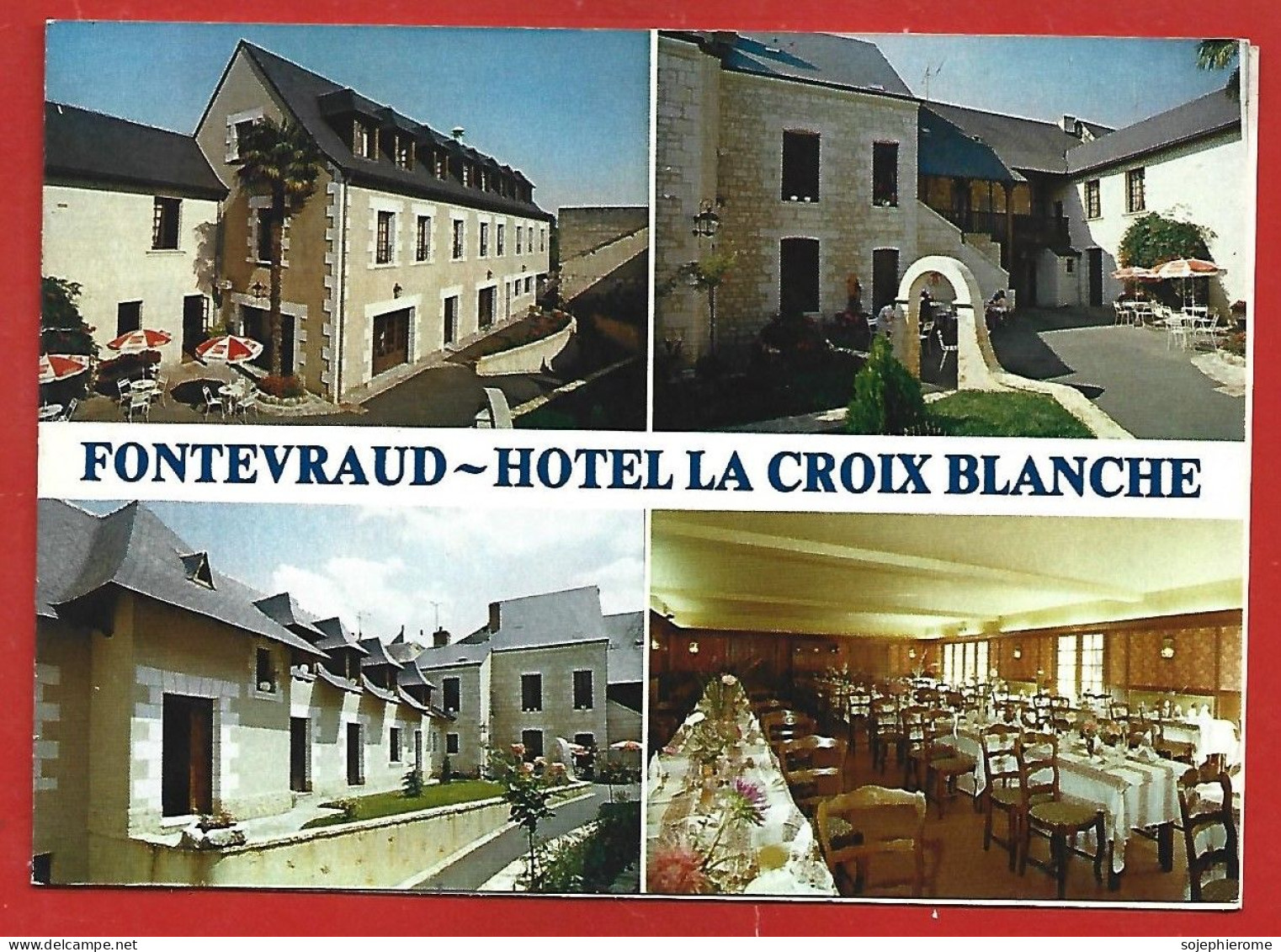 Fontevraud-l'Abbaye (49) Hôtel-Restaurant "La Croix Blanche" 4scans Noces Banquets Séminaires Carte Double - Autres & Non Classés