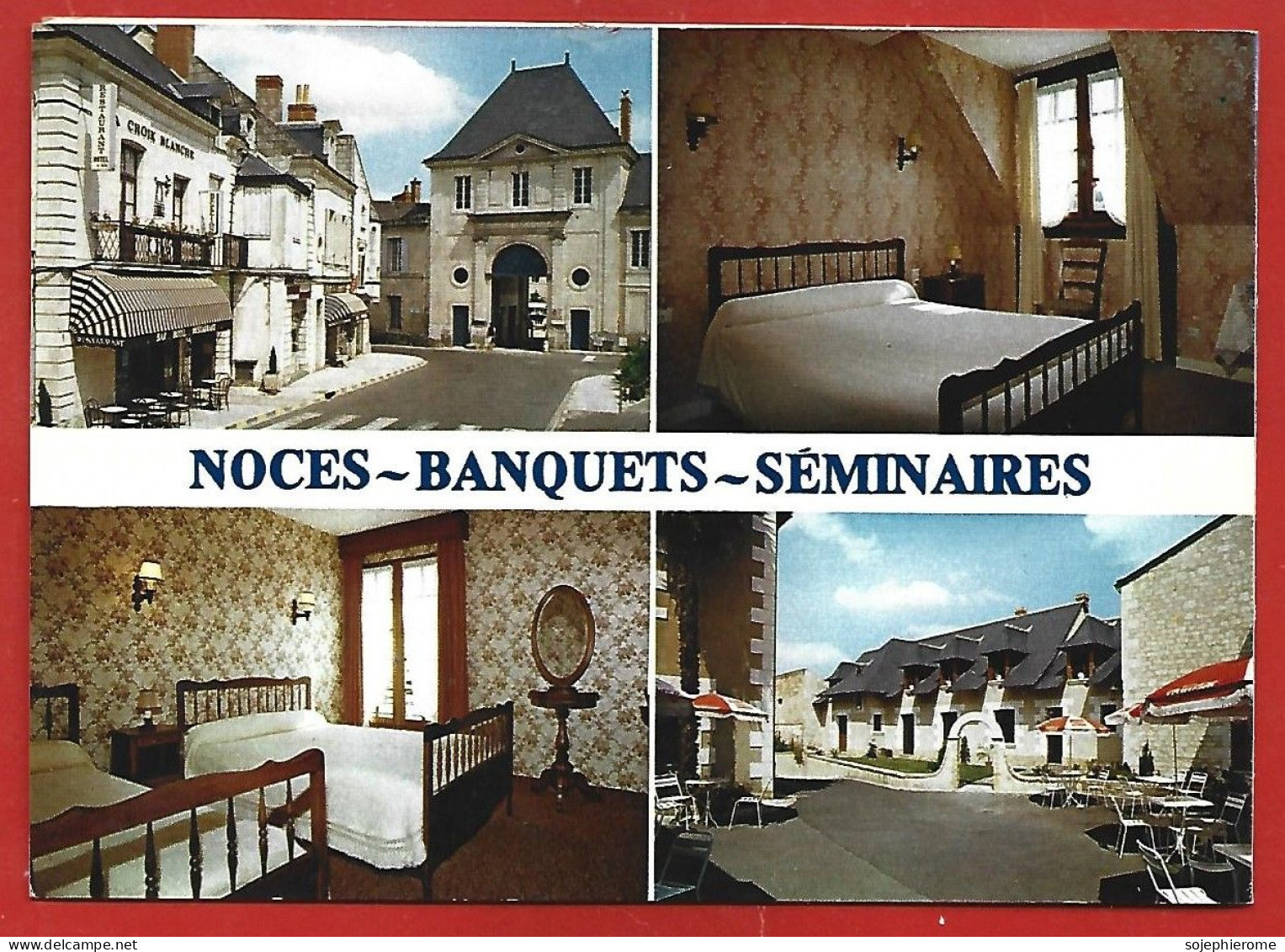 Fontevraud-l'Abbaye (49) Hôtel-Restaurant "La Croix Blanche" 4scans Noces Banquets Séminaires Carte Double - Other & Unclassified