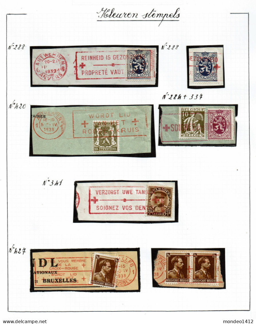 België - Kleuren Stempels - Cachet En Couleur - Collections