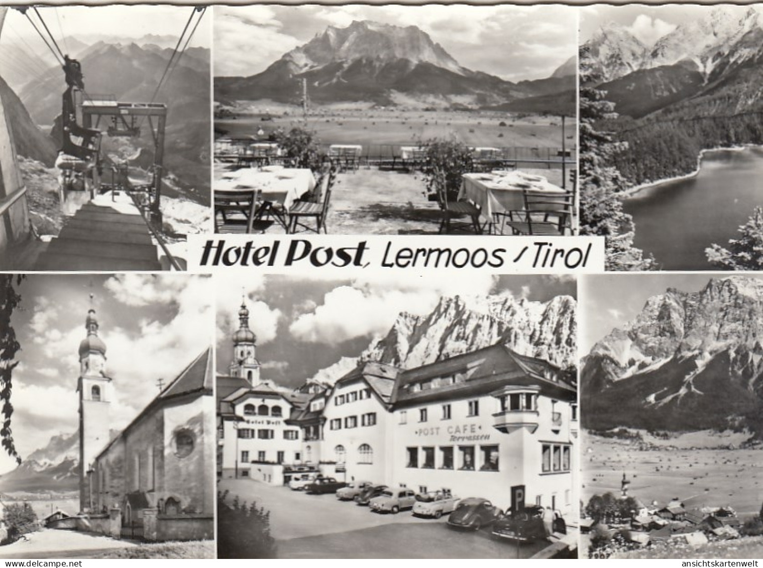 Lermoos In Tirol, Seilbahn, Post-Café, Mehrbildkarte Ngl #G5125 - Sonstige & Ohne Zuordnung