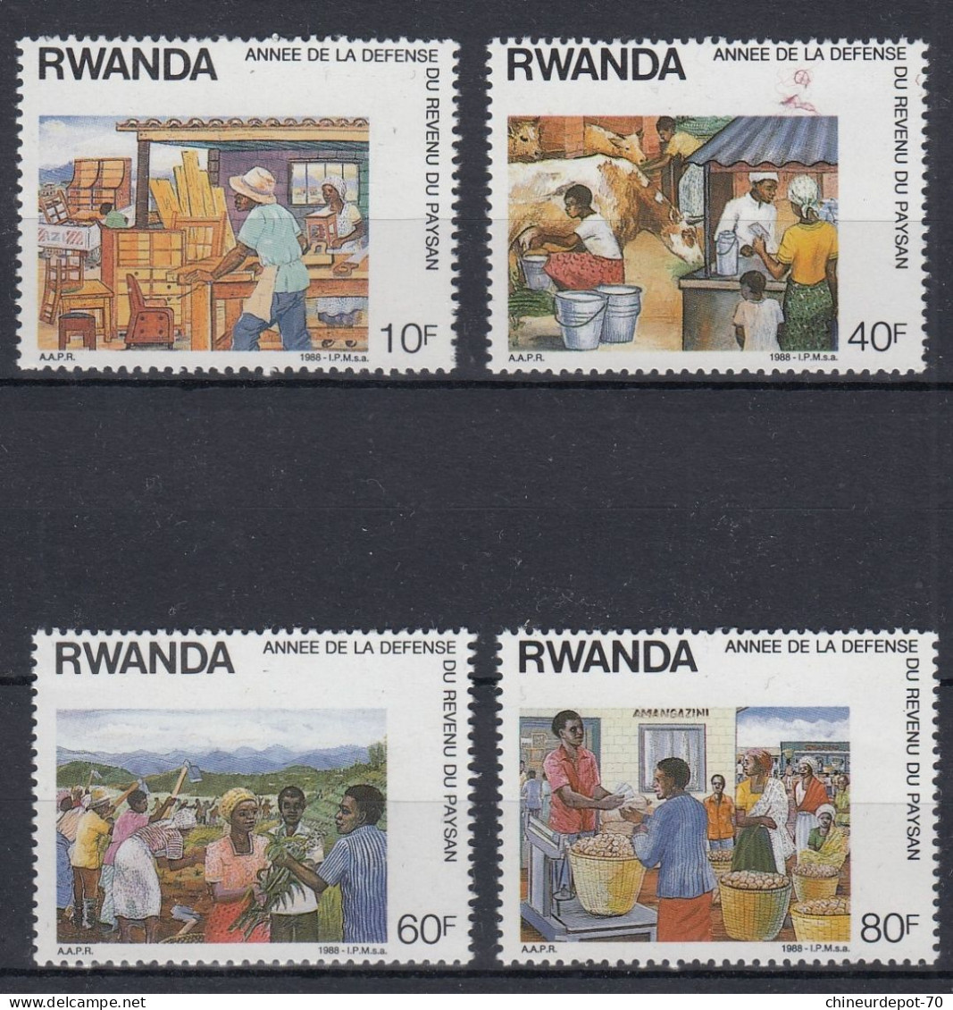 Rwanda ANNEE DE LA DEFENSE DU REVENU DU PAYSAN - Used Stamps