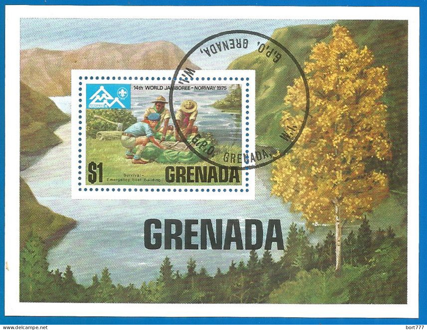 Grenada 1975 Year, Used Block - Grenade (1974-...)