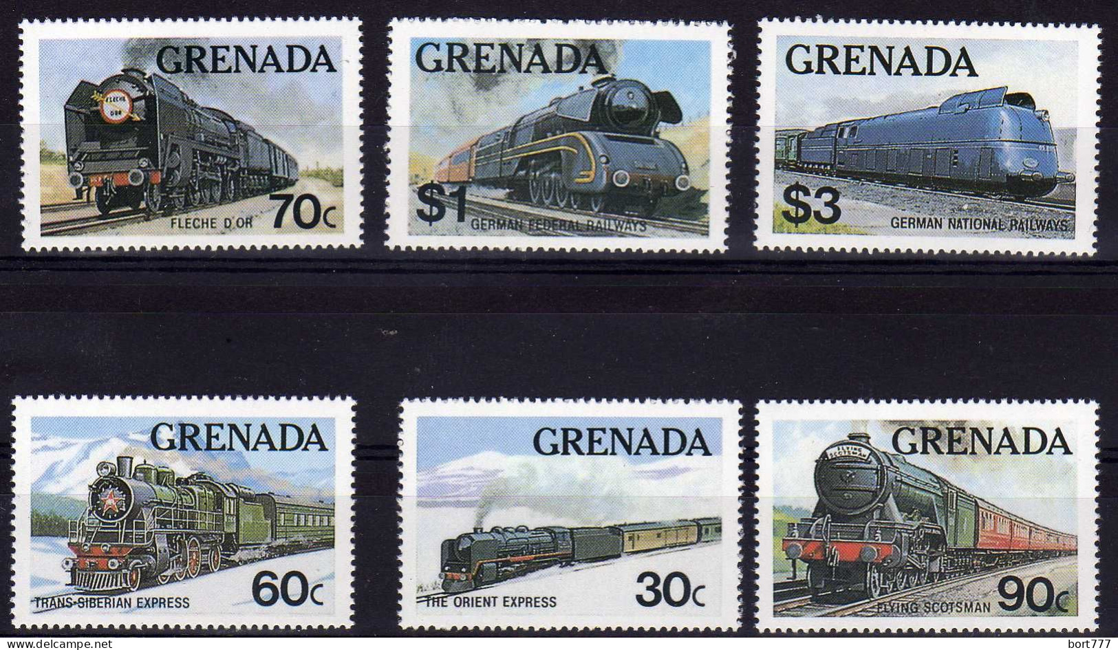 Grenada 1982 Year, Mint Stamps MNH (**) Trains - Grenada (1974-...)