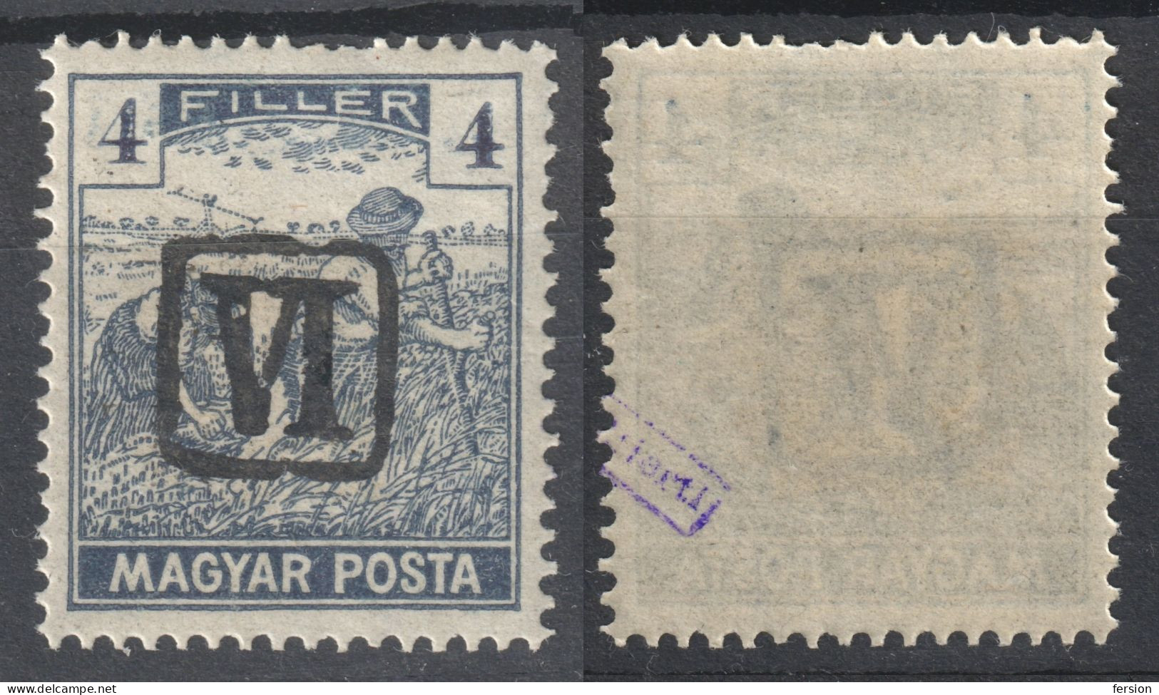 1919 Hungary Baranya SHS Yugoslavia Vojvodina Croatia Local Issue Occupation DUE PORTO 4 F Harvester MAGYAR POSTA VI - Baranya