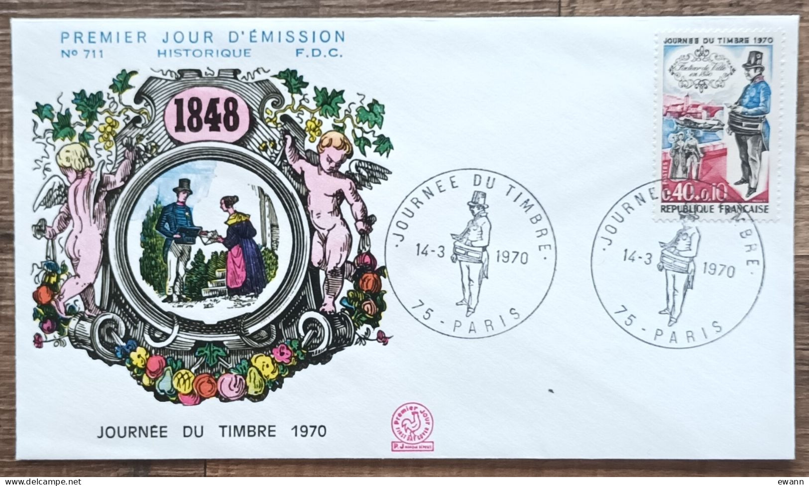 FDC 1970 - YT N°1632 - JOURNEE DU TIMBRE - PARIS - 1970-1979