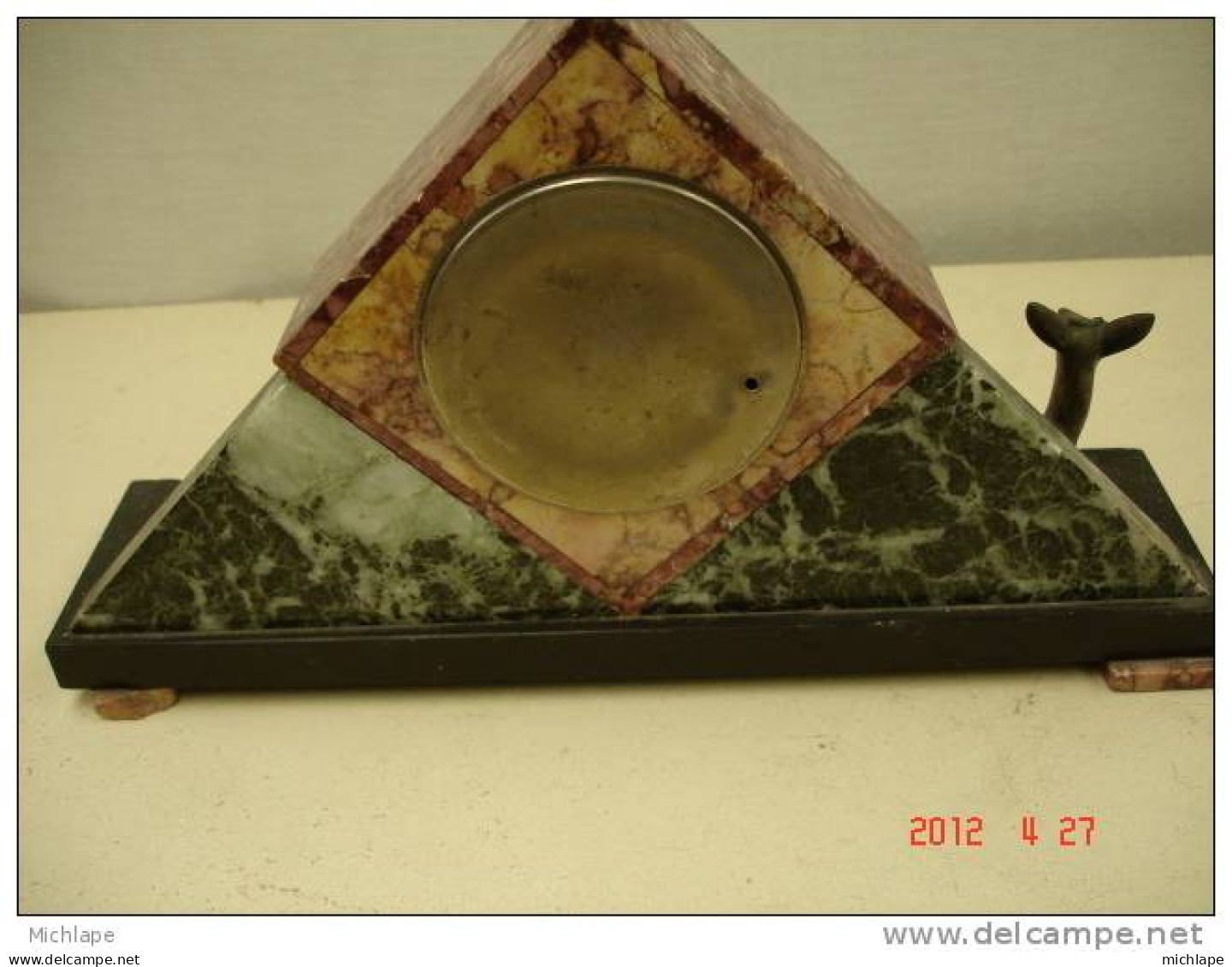 PETITE HORLOGE  DE CHEMINEE  VERS 1930 FONCTIONNE  36X9cm POIDS 4Kg5 - Relojes