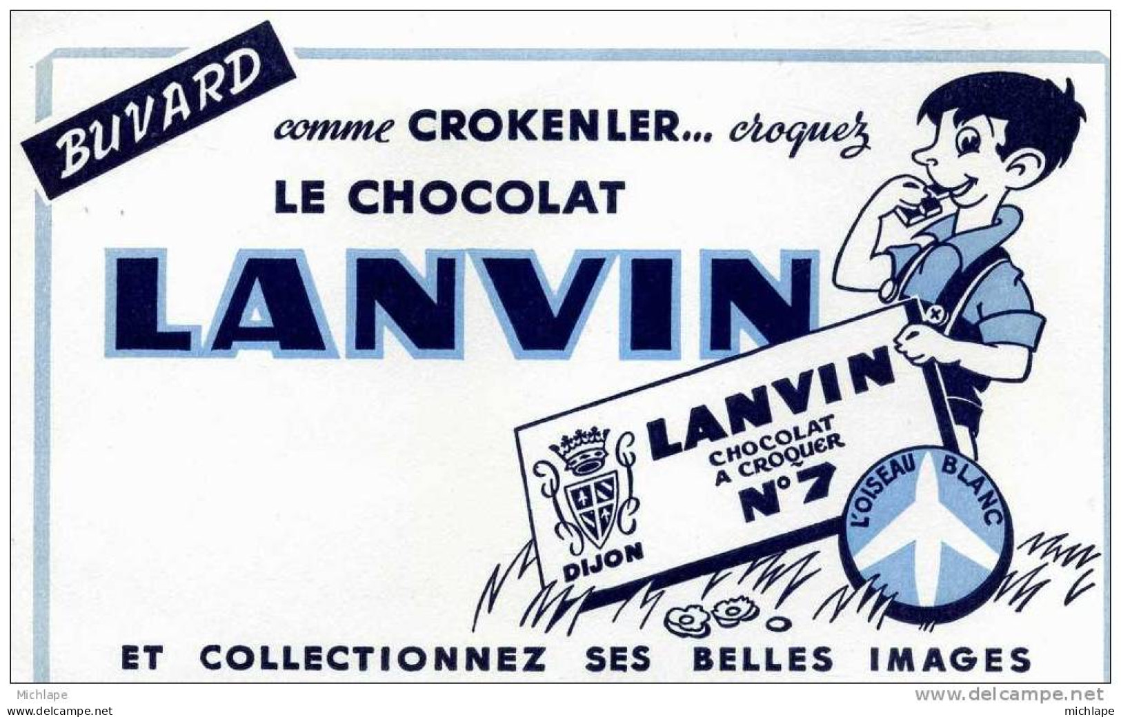 BUVARD13X20cm  CHOCOLAT LANVIN   PARFAIT ETAT - Cacao