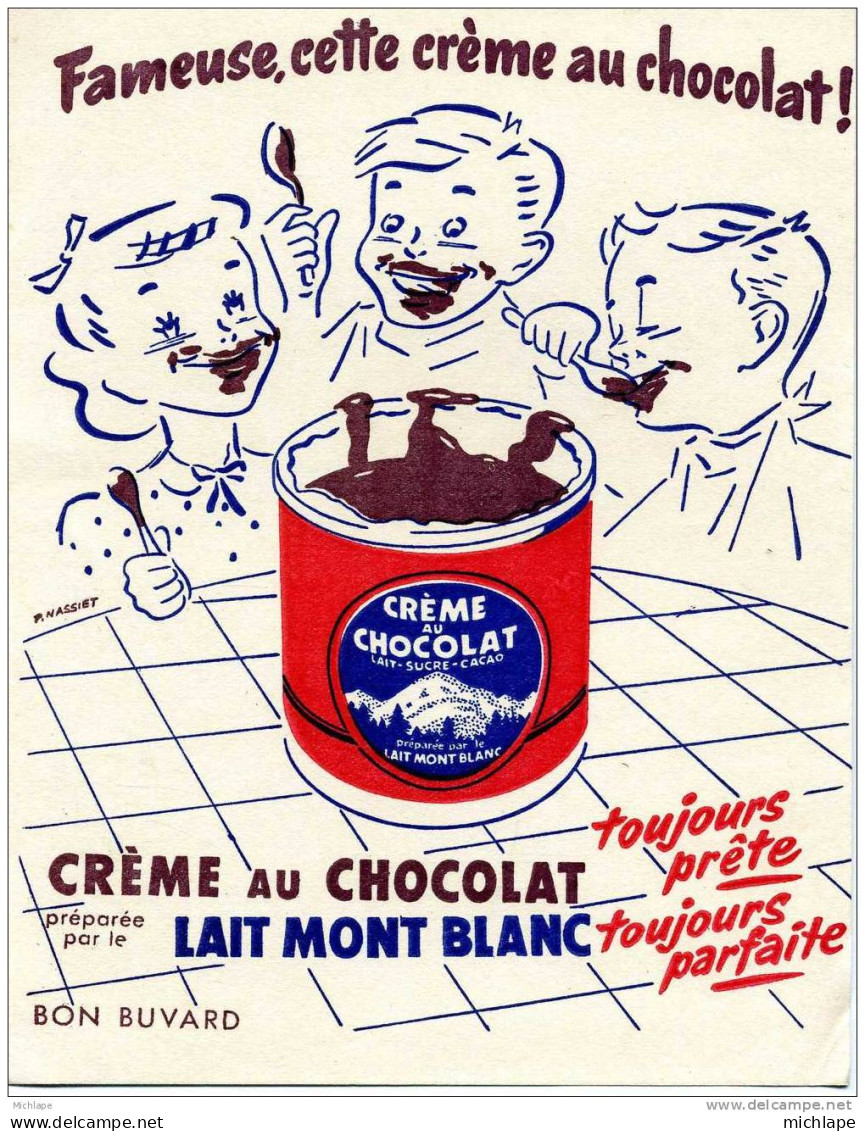 CREME  AU CHOCOLAT  LAIT MON BLANC  TB   ETAT 16 X21 - Milchprodukte