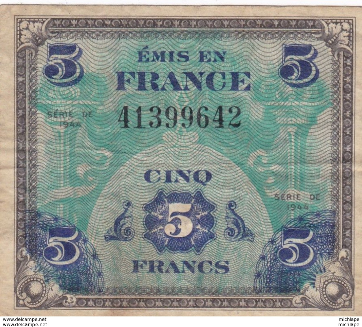 Billet  De 5 Francs  De 1944  En L'etat - Otros & Sin Clasificación