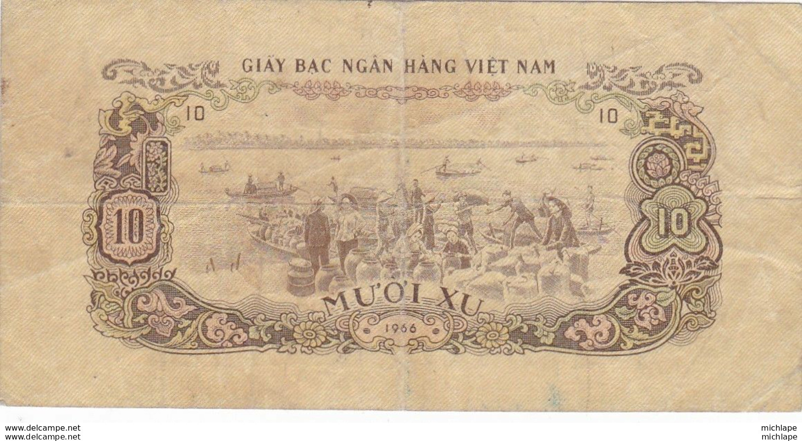 Billet  - Viet - Nam    -  10 Xu  1966 - Vietnam