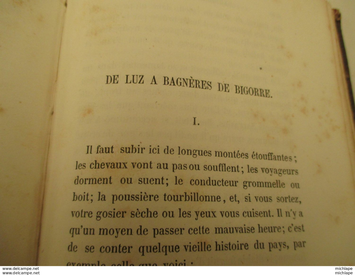 VOYAGE EN PYRENEES 1858 - régionalisme -  350 pages  reliées - format 12 cm par 19 - couverture  cartonnée