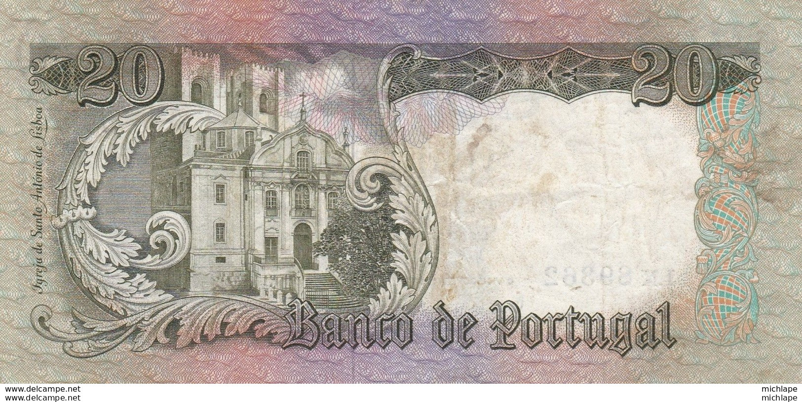 Billet  - Portugal  - 20 Escudos  1964 - Portogallo