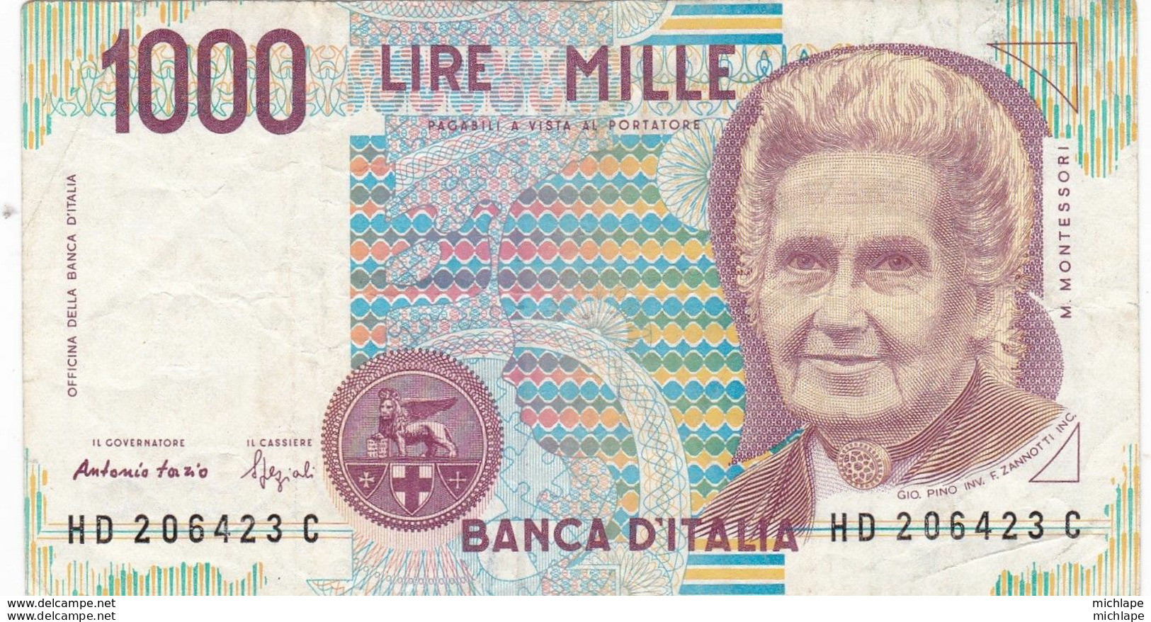Billet  -  Italie  -  1000  Lires  1990 - 1000 Liras