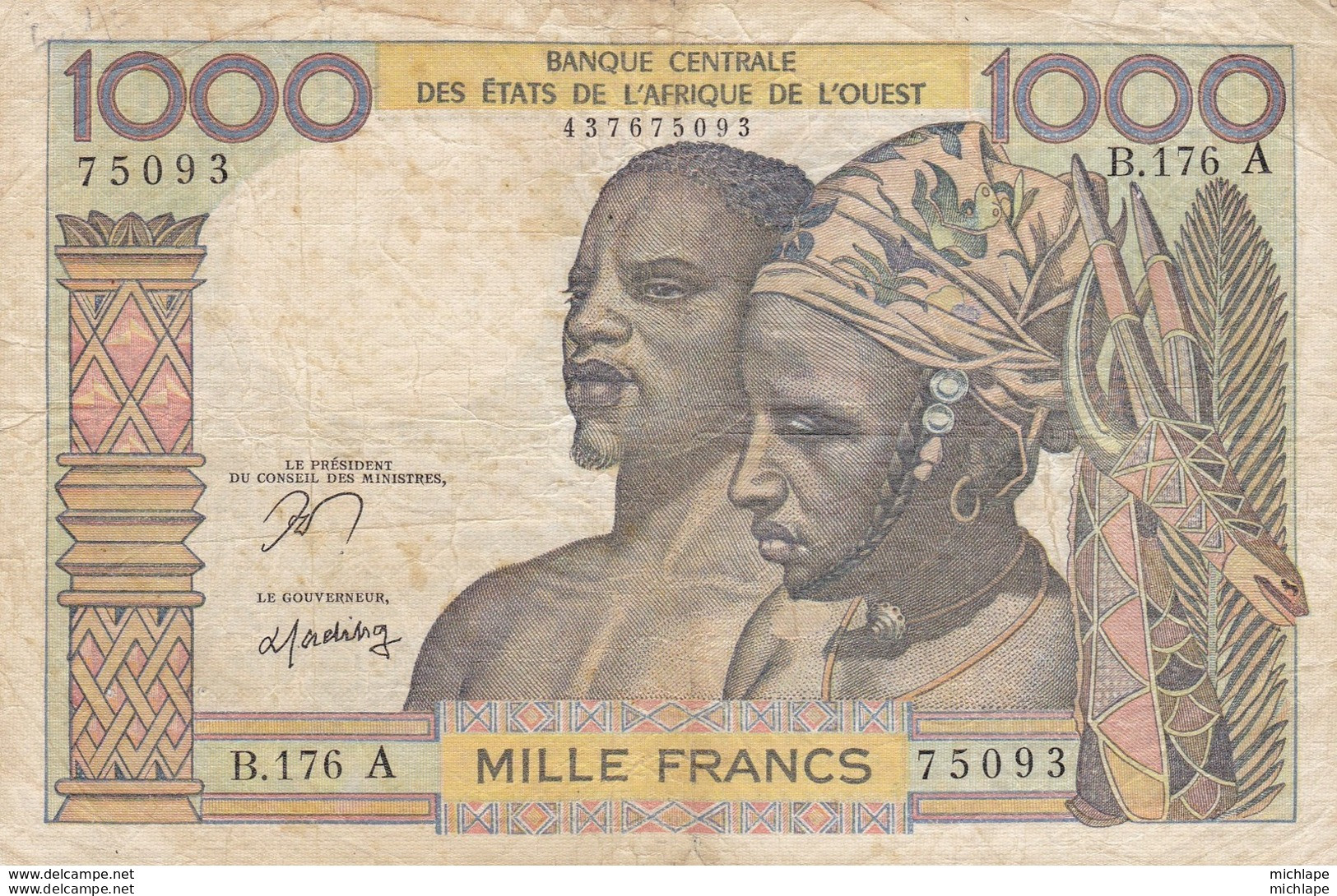 Billet De 1000 Francs  Cote D'ivoire  - - Elfenbeinküste (Côte D'Ivoire)