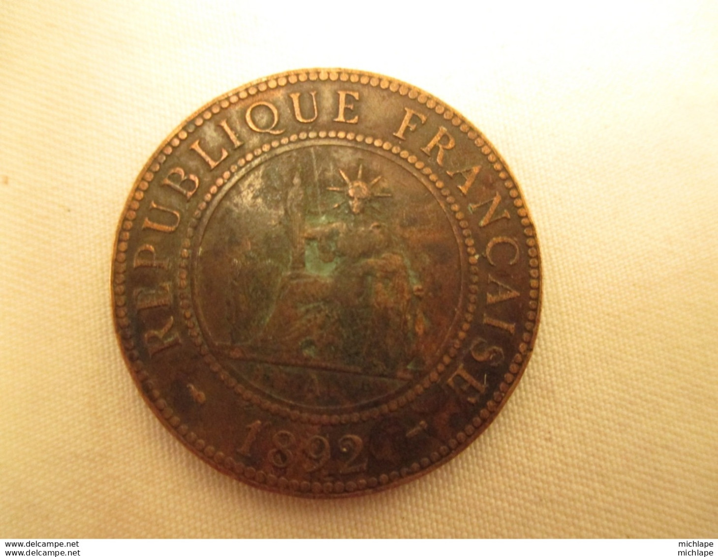 Piece De 1 Centime  Indochine 1892 - Otros & Sin Clasificación