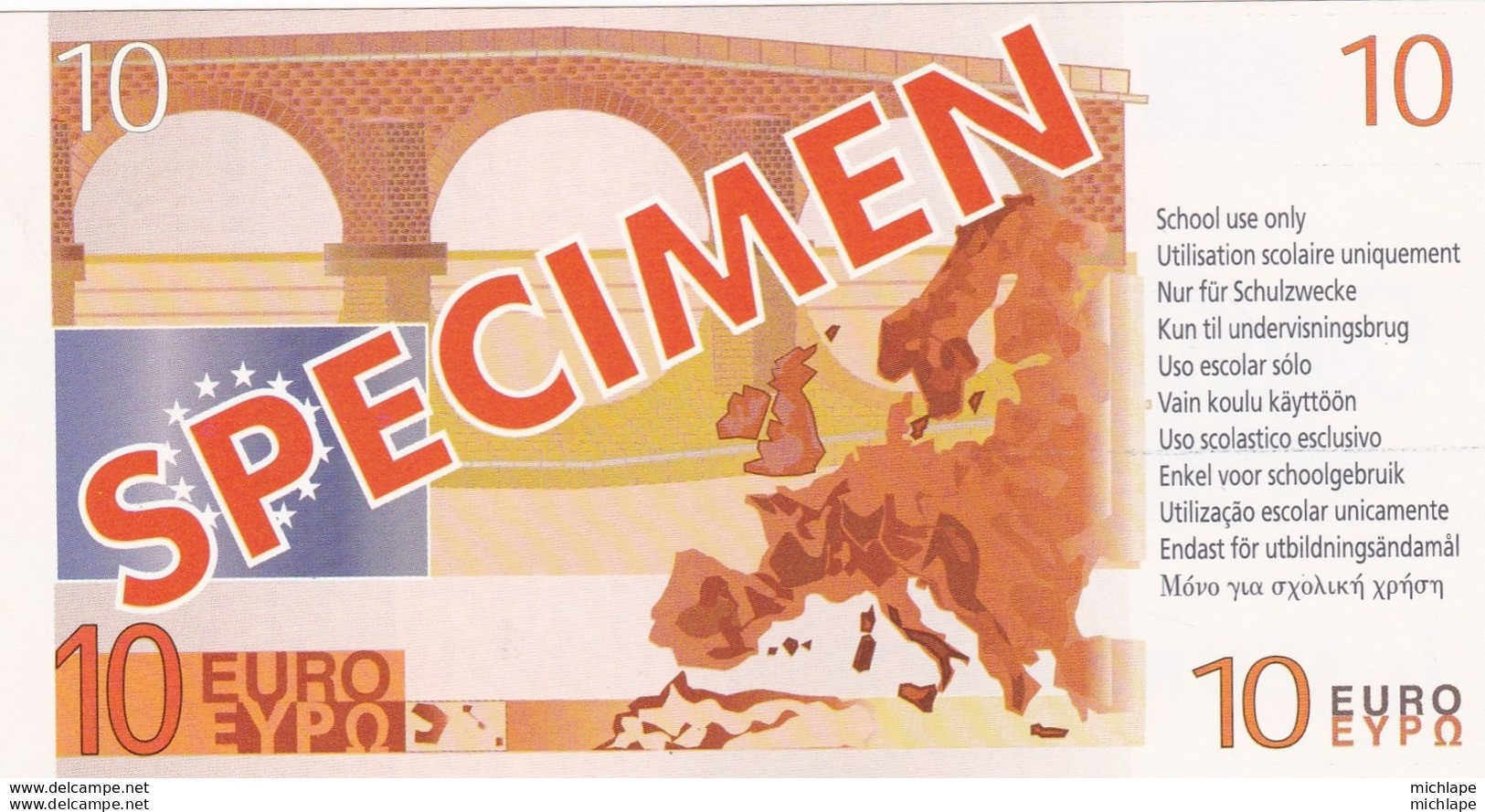 Billet Factice   De 10 € Tres  Bon état - Other & Unclassified