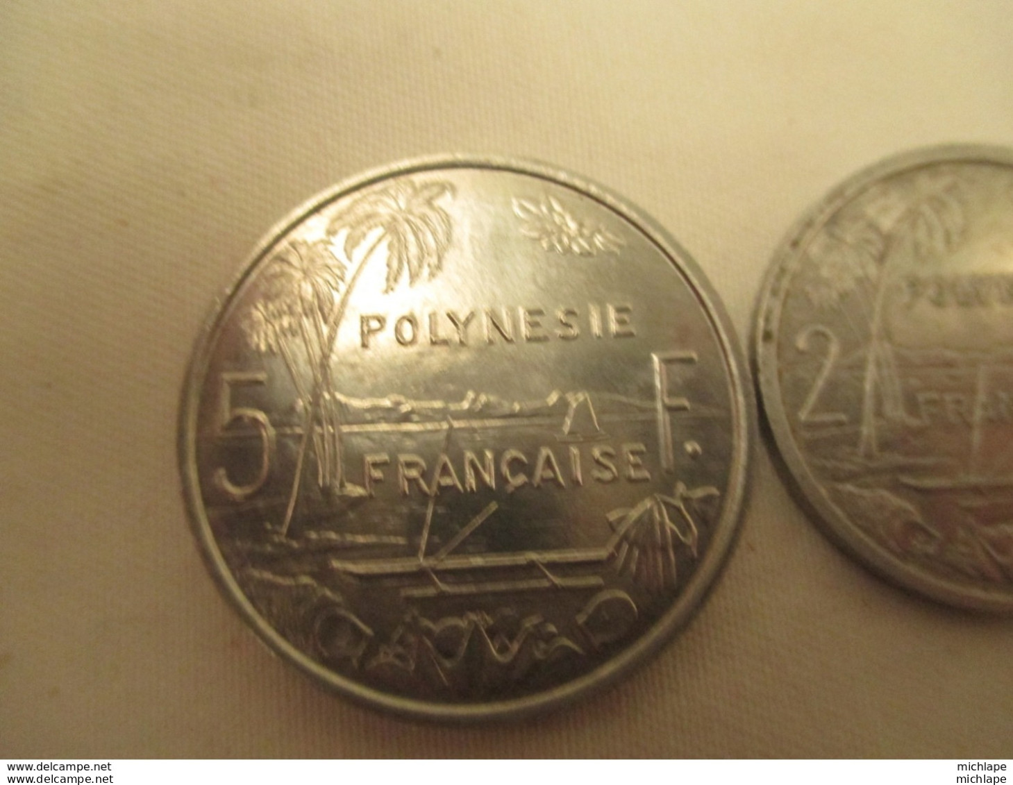 Serie  En Alu De 3 Pieces De Polynesie Francaise -  La 5 Fr Et 1 Fr Sont Neuves - La 2 Fr En Tbet - Andere & Zonder Classificatie