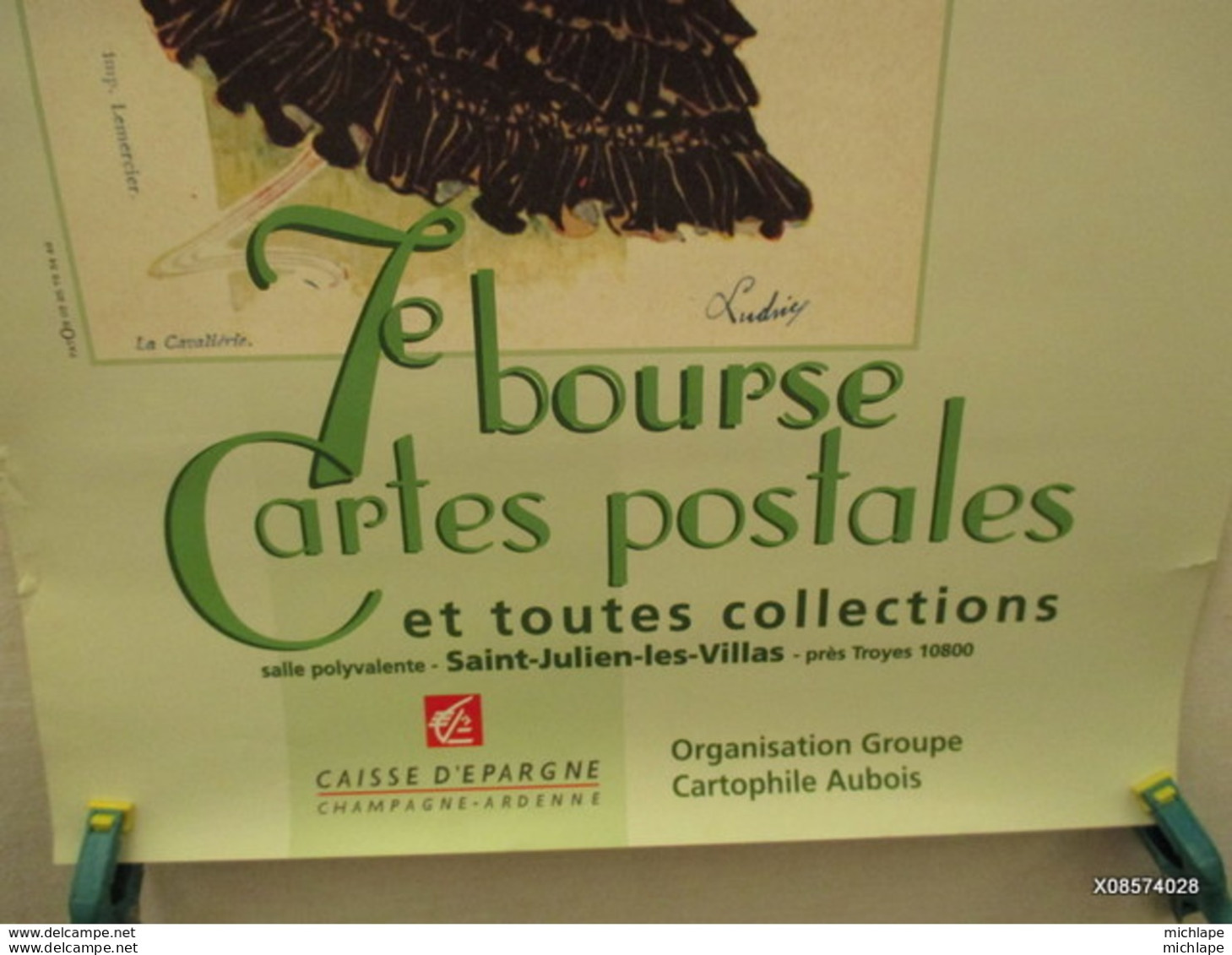 Affiche -   Bourse Cartes Postales  St Julien (Troyes)  -fevrier 1997  40 Cm Sur 60 Cm - Posters