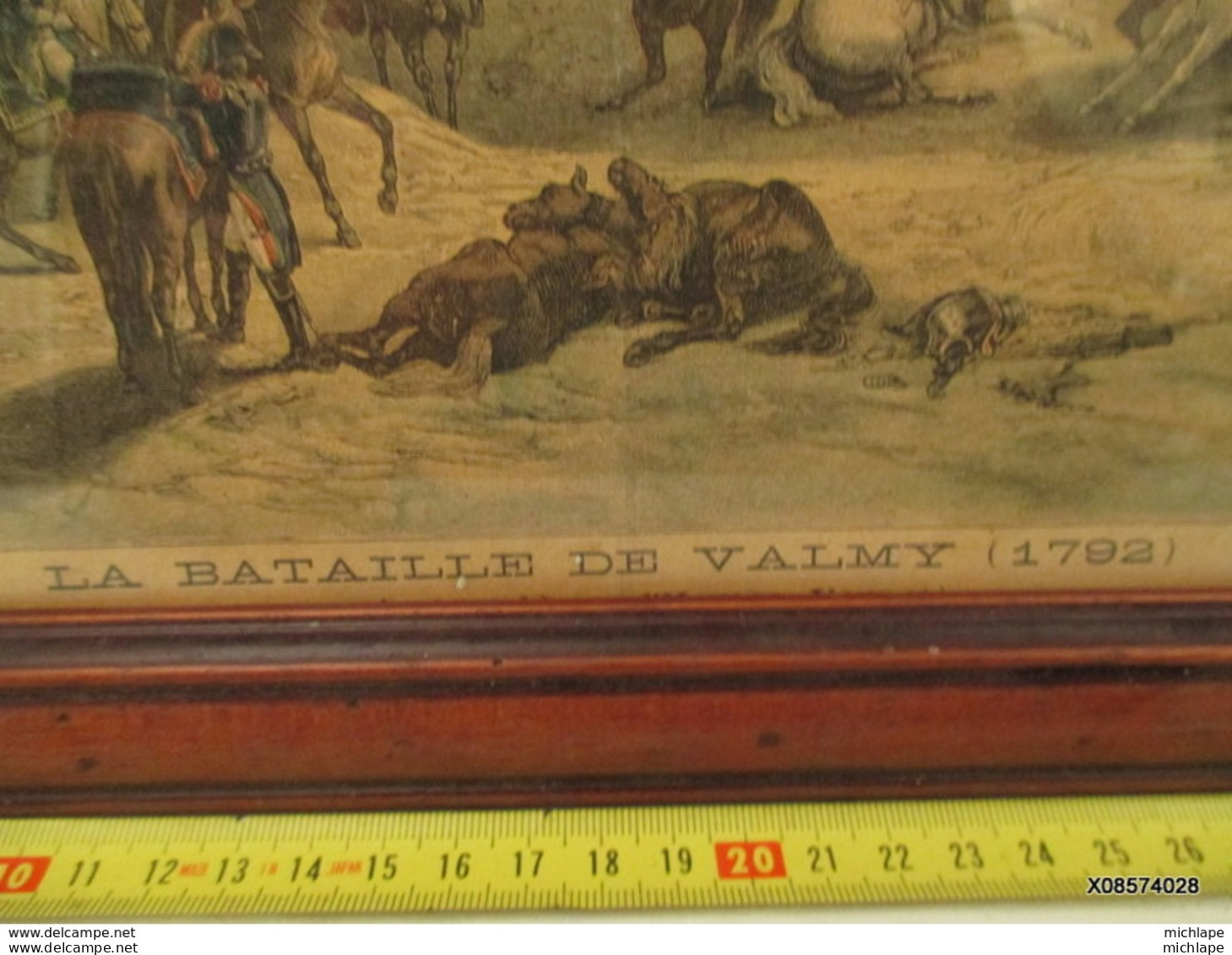 Sous Verre  - Gravure - Cadre - Lithographie - 34 Cm X 29 Cm Bataille De Valmy 1792 - Decotatieve Wapens