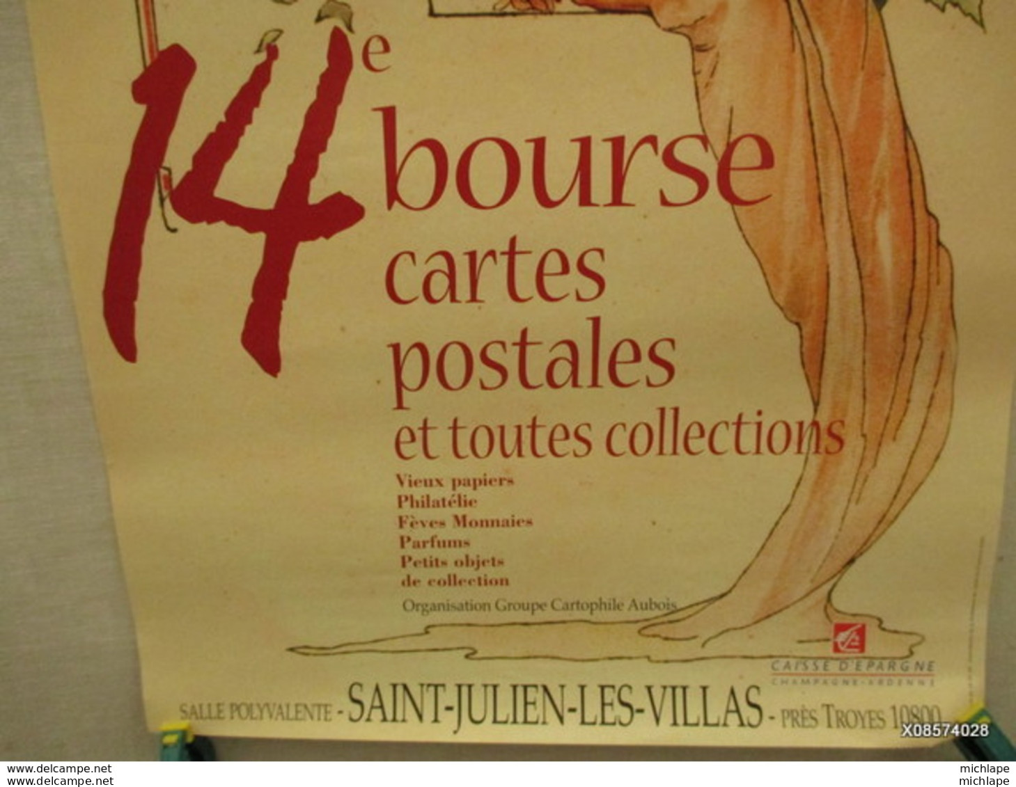 Affiche -   Bourse Cartes Postales  St Julien (Troyes)  - Fevrier 2004 -  40 Cm Sur 60 Cm - Plakate