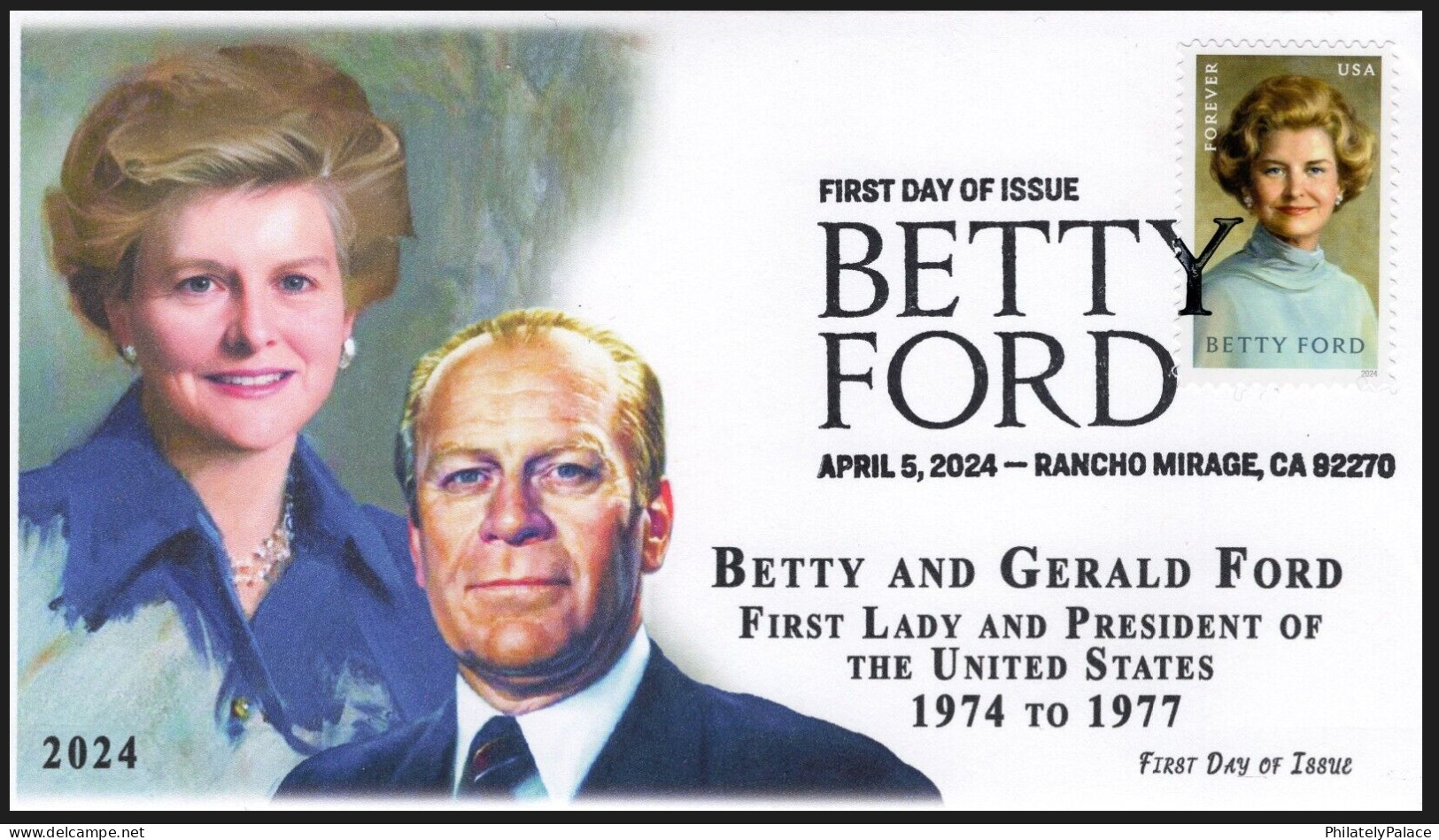 USA 2024 Betty Ford,Wife Of President Gerald Ford,Health,Breast Cancer Awareness,First Lady,FDC (**) - Storia Postale