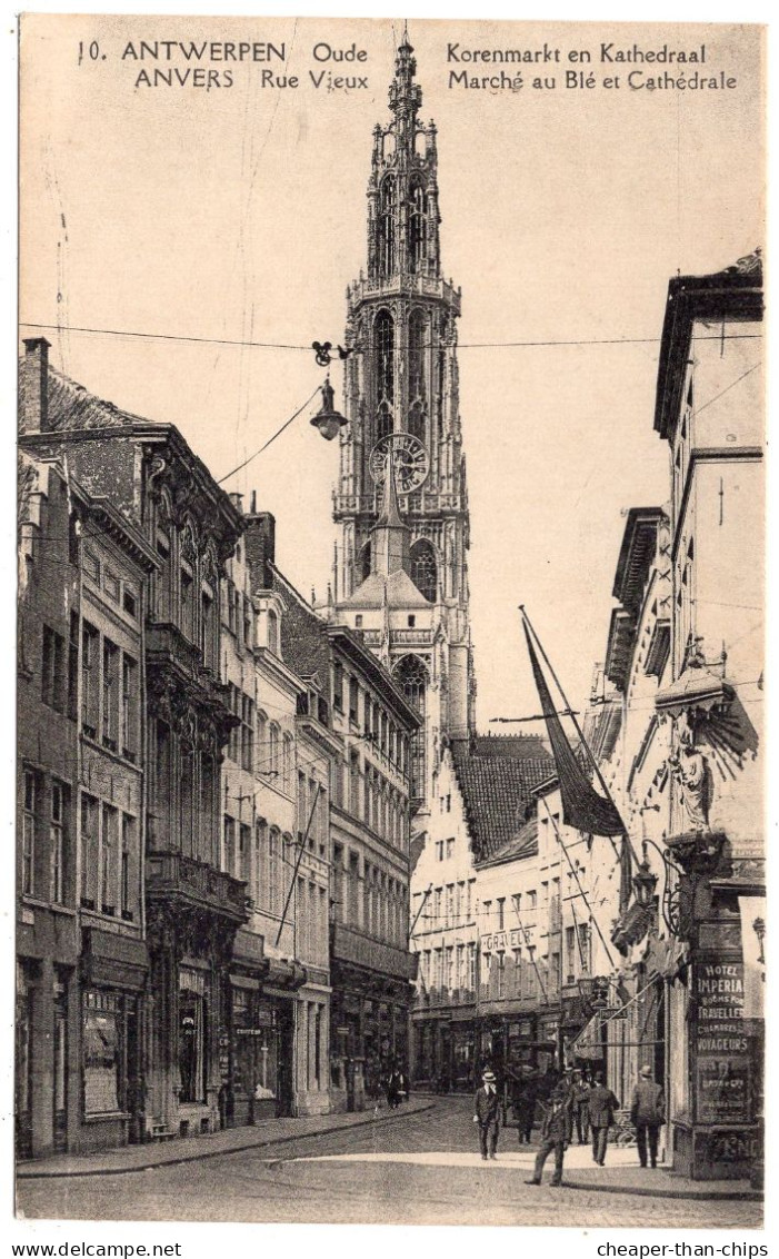 ANVERS - Rue Vieux - Marche Au Ble Et Cathedrale - Antwerpen