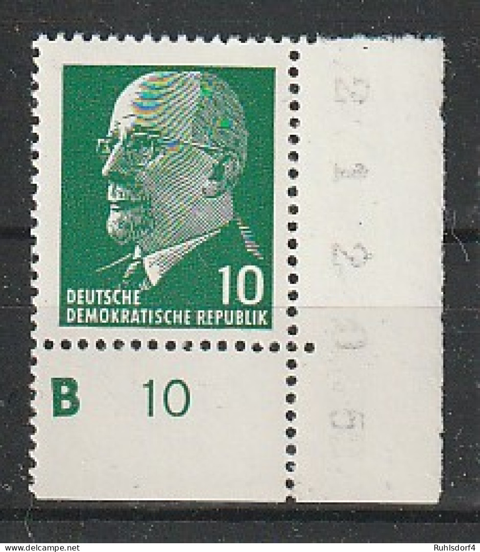 DDR Ulbricht 10 Pfg. Mit DKZ "B", Geprüft - Unused Stamps
