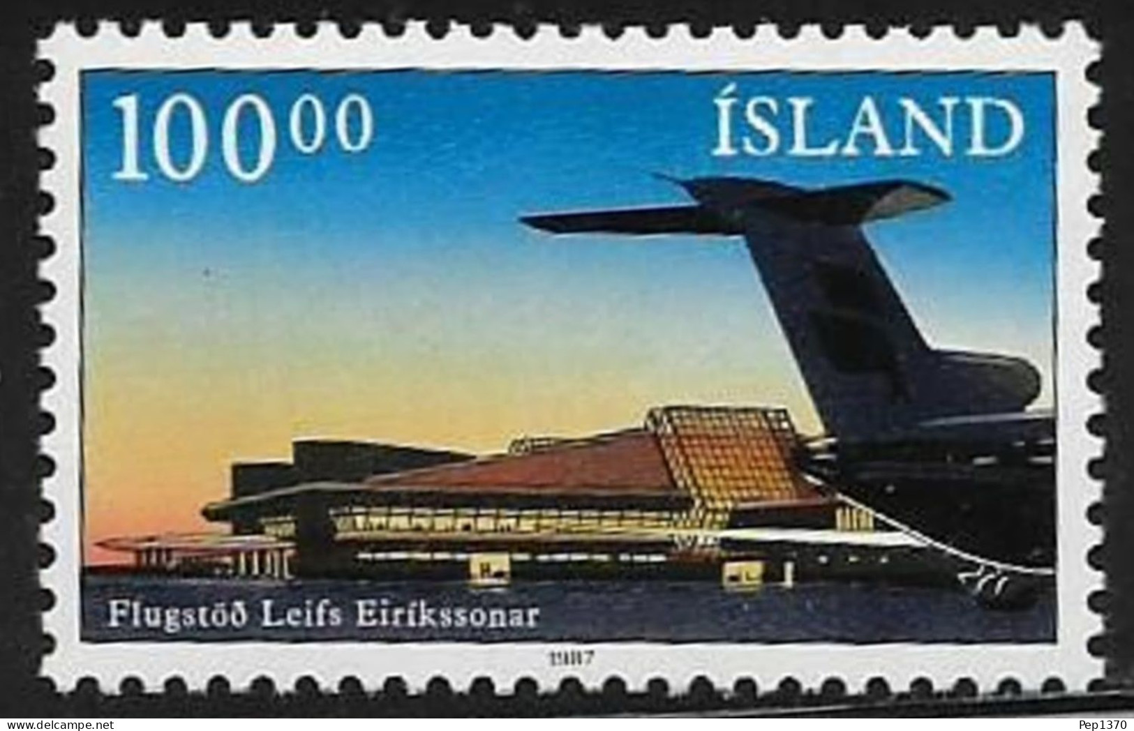 ISLANDIA 1987 - ICELAND -  AEROPUERTO DE KEFLAVIK - YVERT 617** - Flugzeuge