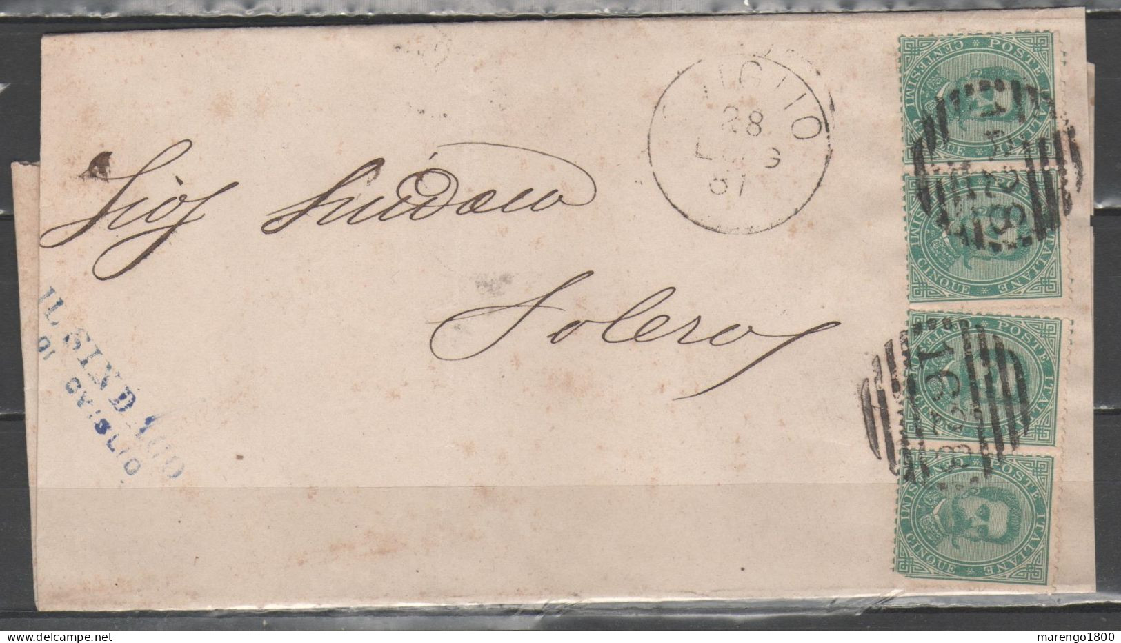 ITALIA 1881 - Lettera Con Effigie 5 C. (1879) X4 Annullo Oviglio       (g9675) - Storia Postale